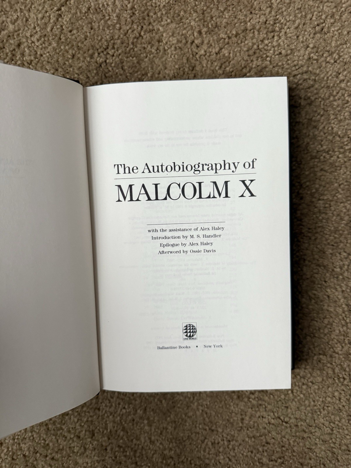 Autobiography of Malcolm X by Malcolm X (1992, Hardcover) As Told by Alex Haley
