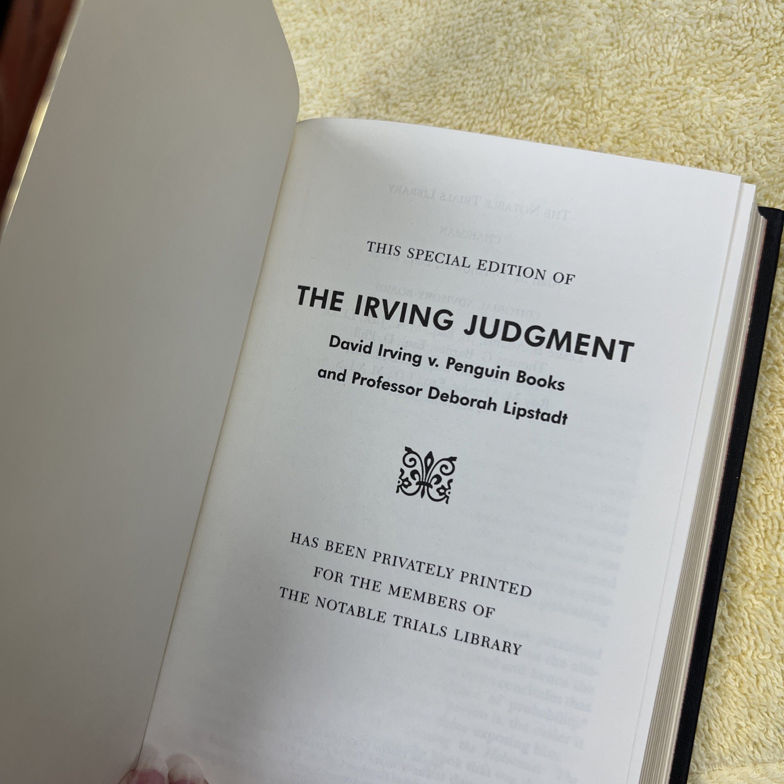 The Irving Judgment Leather Notable Trials Library 2004 Special Edition Book VTG