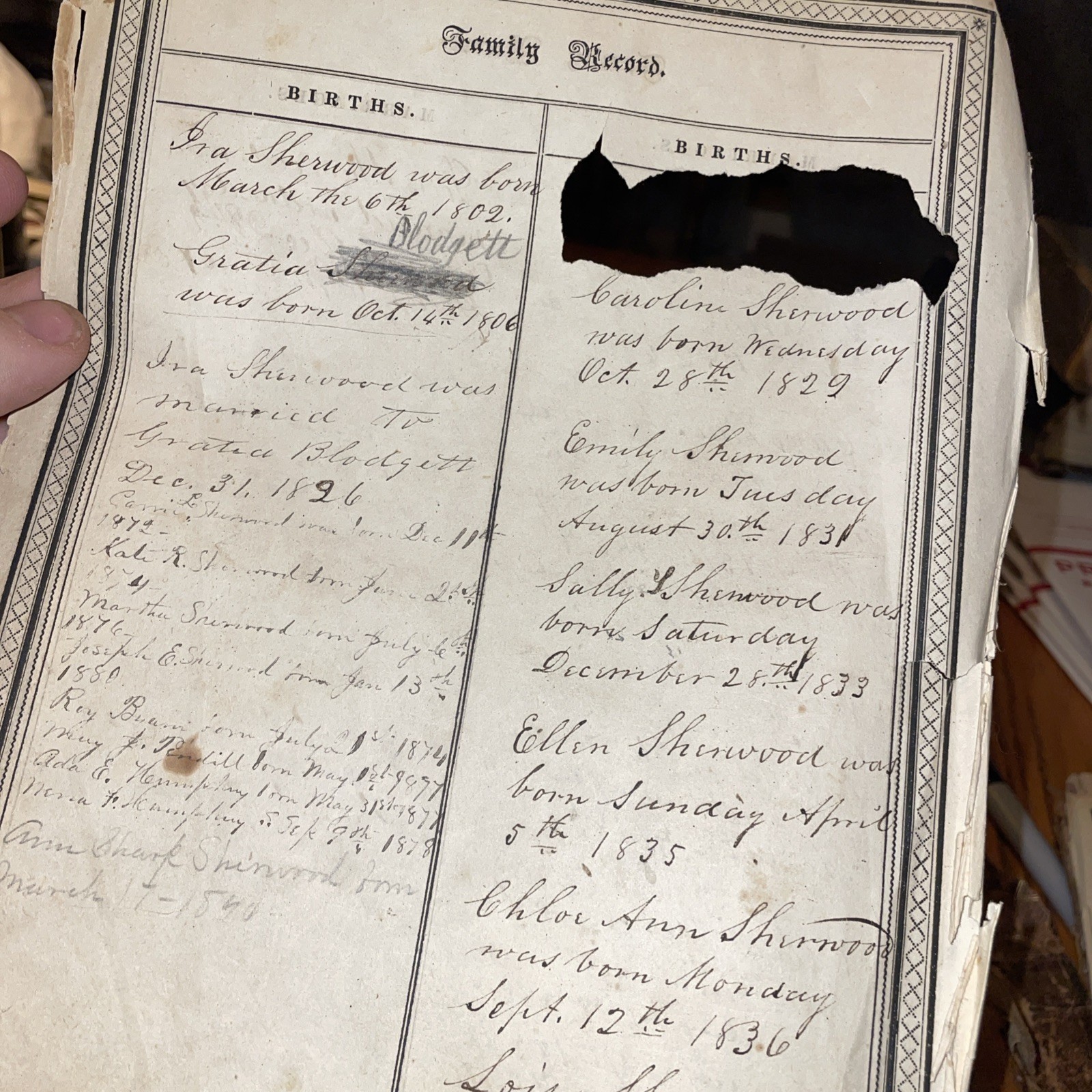 1833 Sherwood family Bible apocrypha & Index By NY N. J. White 1833