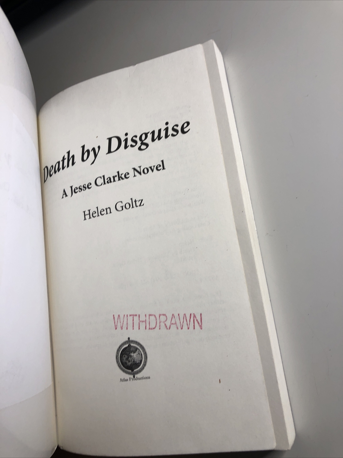Death by Disguise by Goltz, Helen. A Jesse Clarke Novel. Paperback Fiction Book