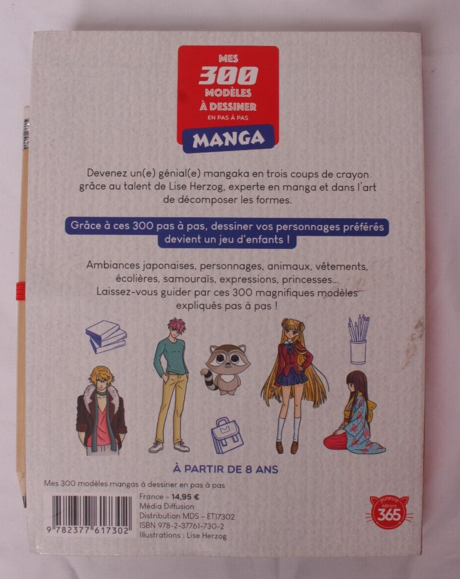 Mes 300 modèles mangas à dessiner en pas à pas