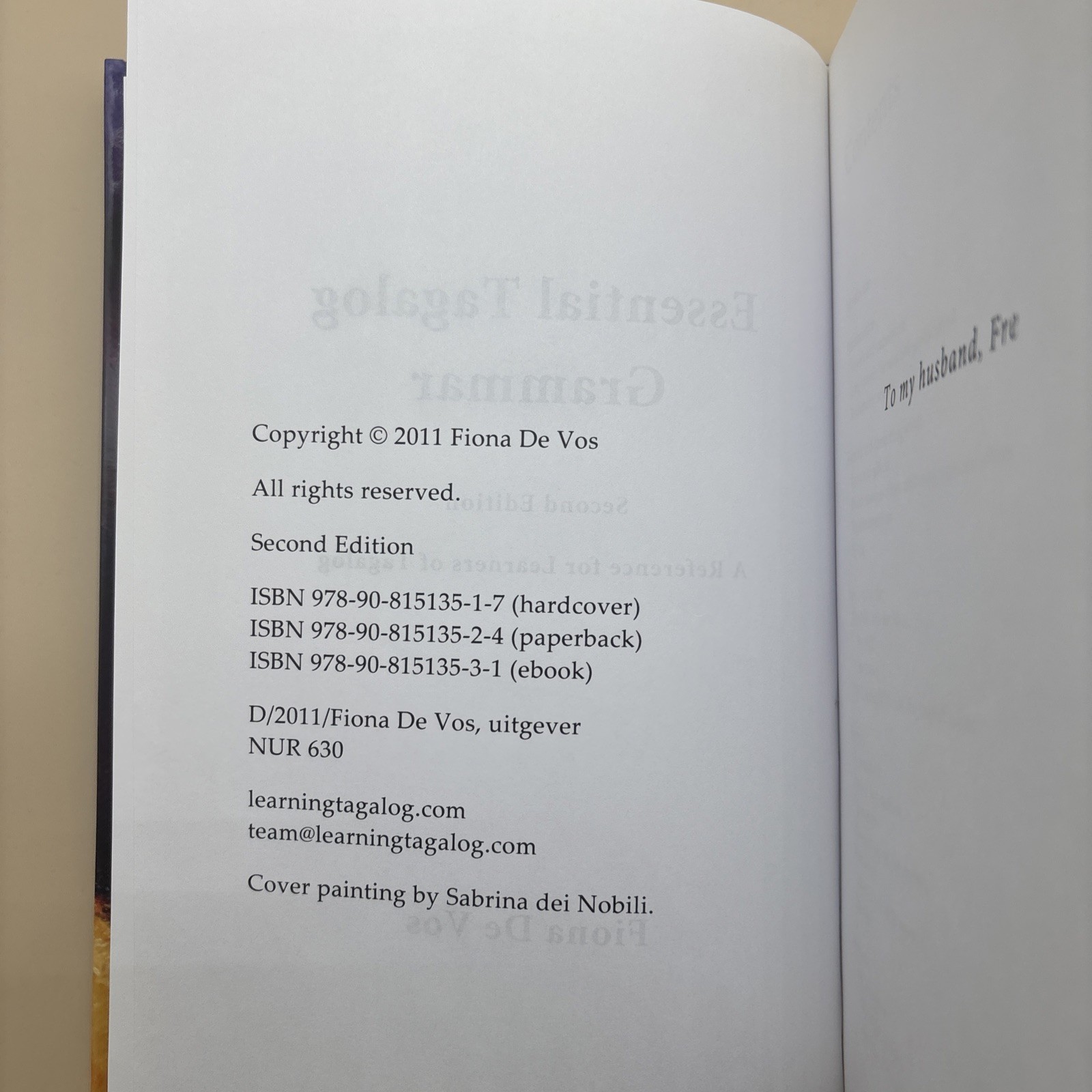 Essential Tagalog Grammar Fiona De Vos 2nd Edition Language Study Hardcover Book