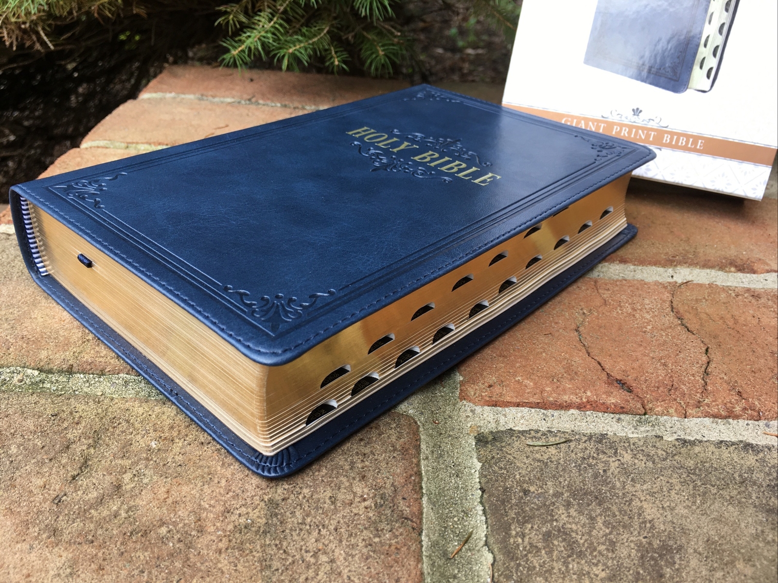 KJV Large Print Bible | Blue Faux Leather | Thumb-Indexed | King James Version