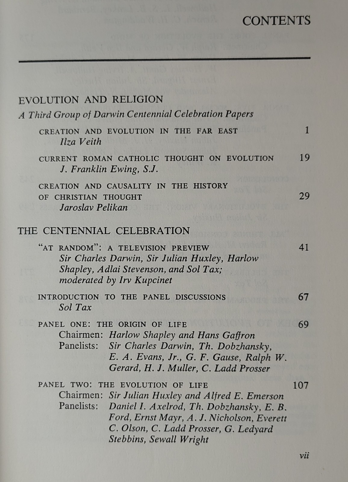 Evolution After Darwin The University Of Chicago Centennial 3 Volume HB 1960