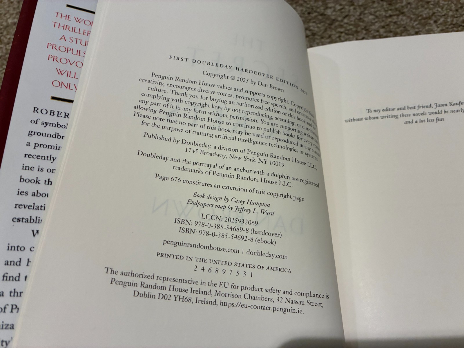 Robert Langdon – Complete 6-Book Hardcover Series Set – Dan Brown – RARE!