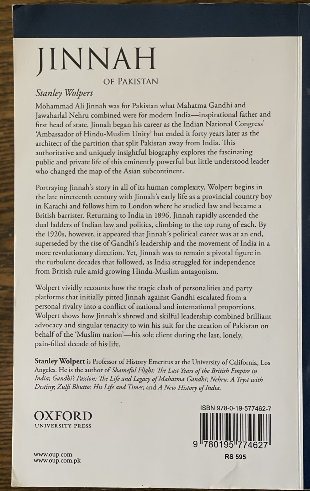 Jinnah of Pakistan by Stanley Wolpert (2017 Paperback) : Good