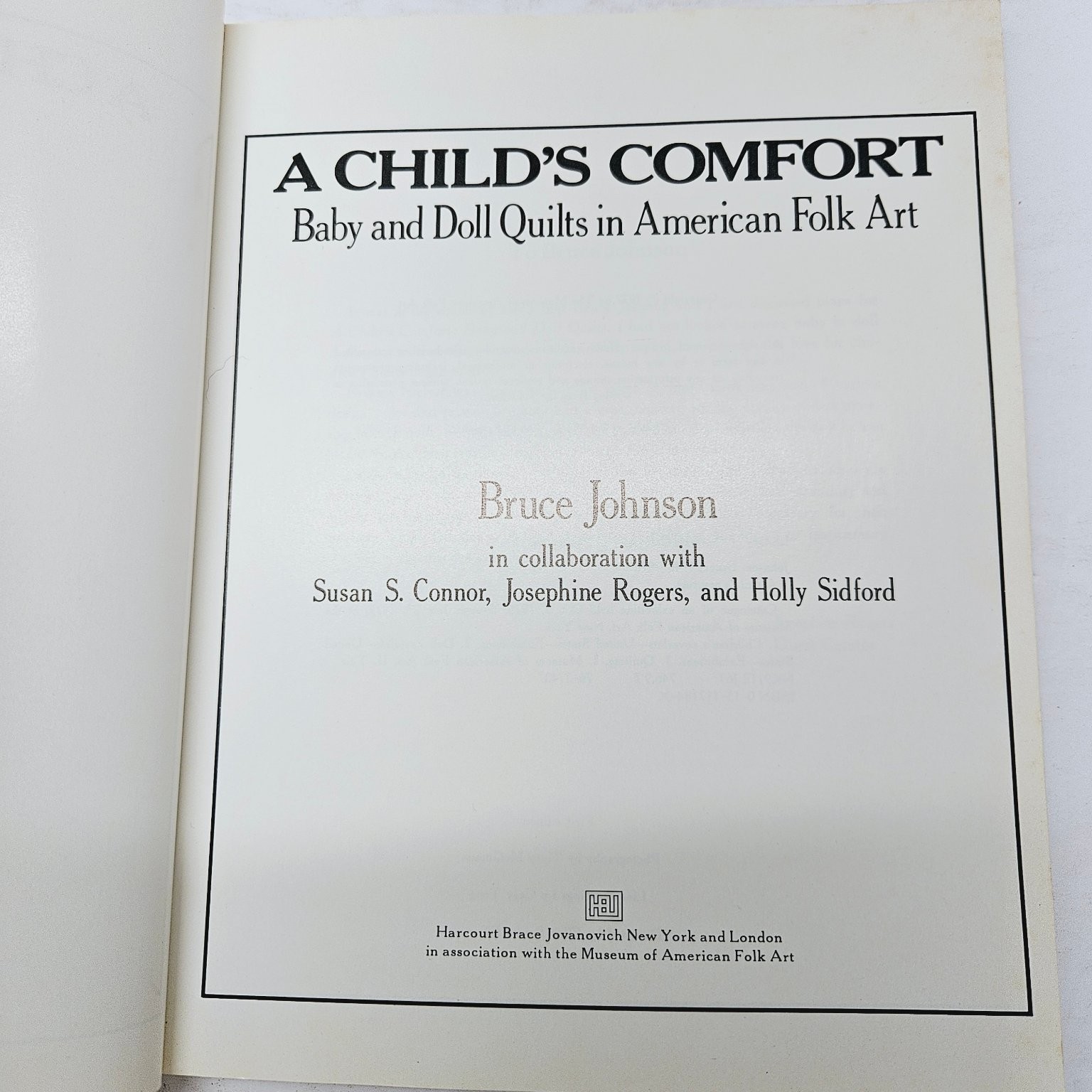 A Child’s Comfort Bruce Johnson 1977 First Ed Baby Doll Quilts American Folk Art