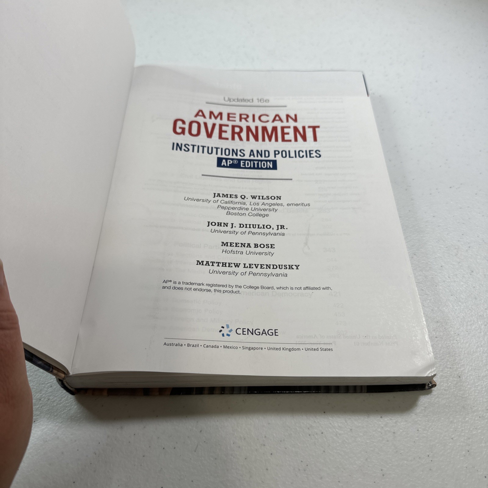 American Government Institutions and Policies, 16th Updated Edition AP Editi…
