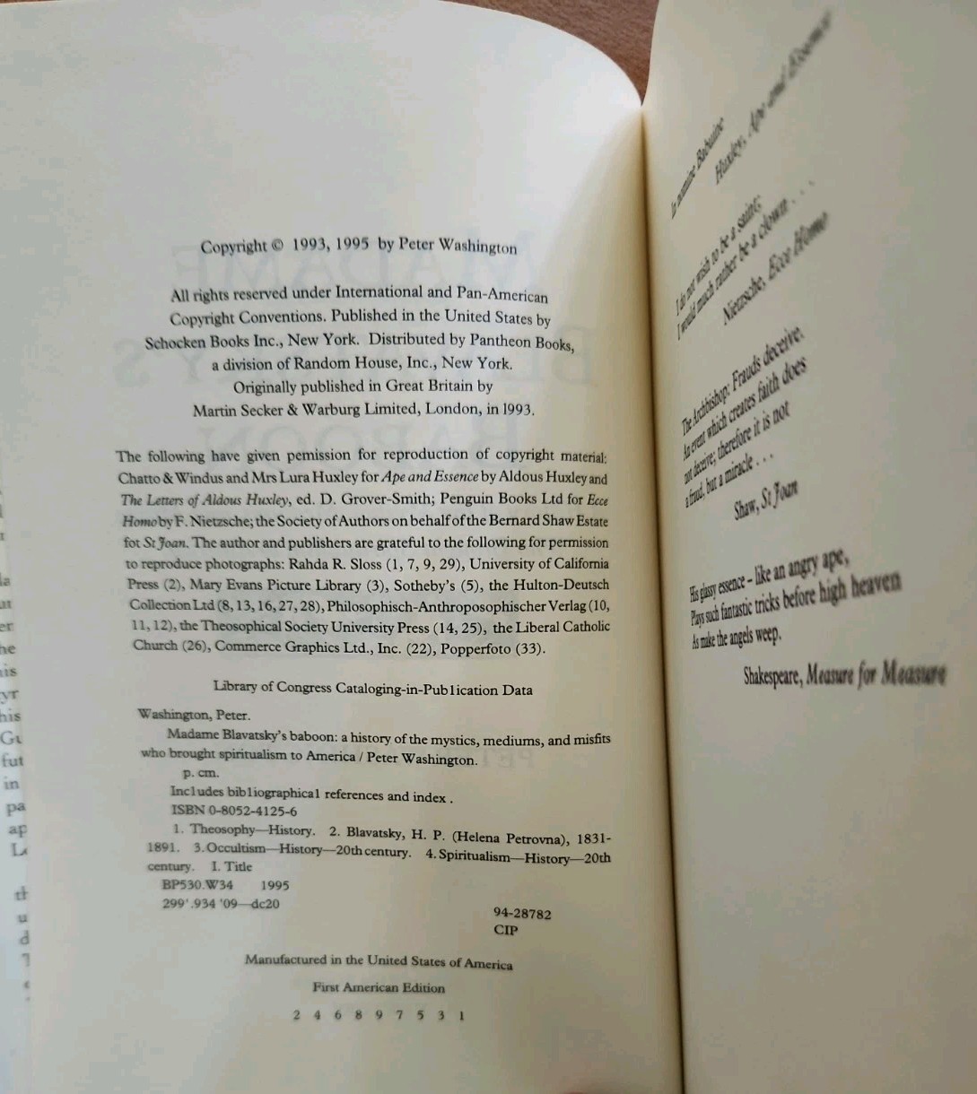 Madame Blavatsky’s Baboon : A History of the Mystic and Mediums Who Brought…