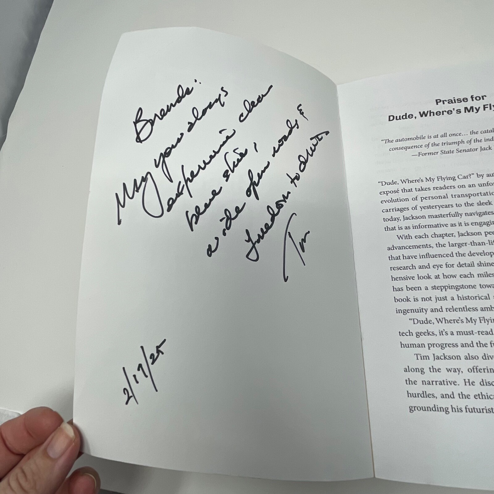 Signed by Author! Dude, Where’s My Flying Car? by Tim Jackson – Mobility Book