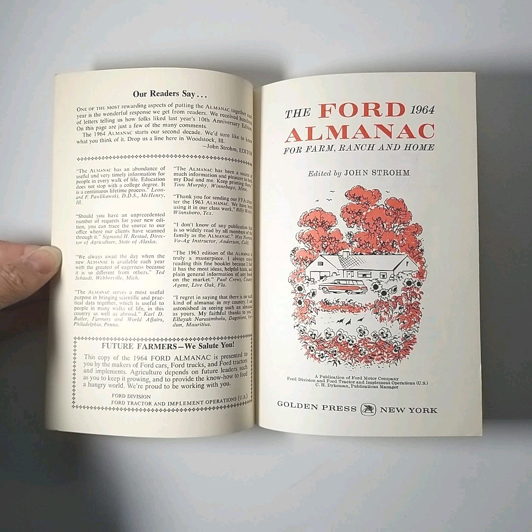 Vintage 1964 THE FORD ALMANAC For Farm Ranch And Home Golden Press