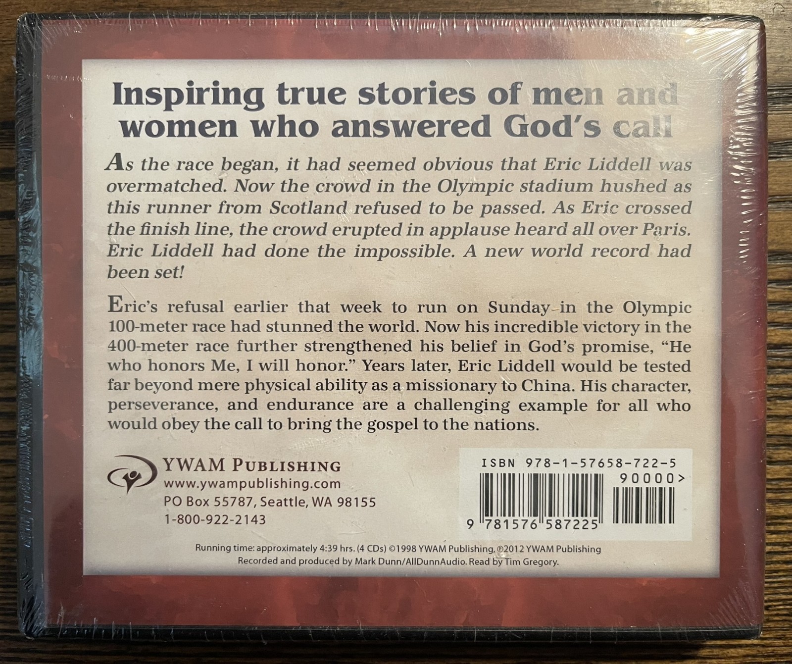 Eric Liddell: Something Greater Than Gold Christian Heroes Then & Now Series