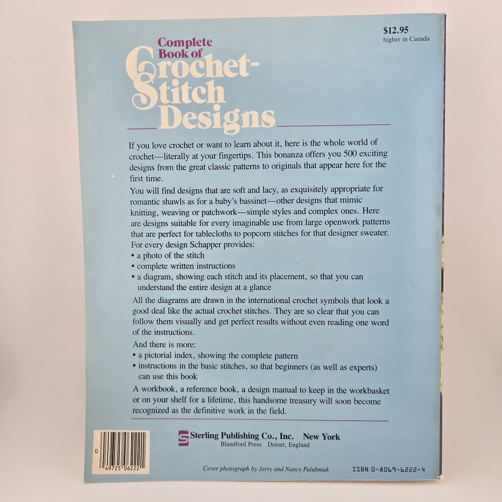 Lot of 2 Crochet Books by Linda P Schapper 1985 & 1987 Stitch Designs, Blocks