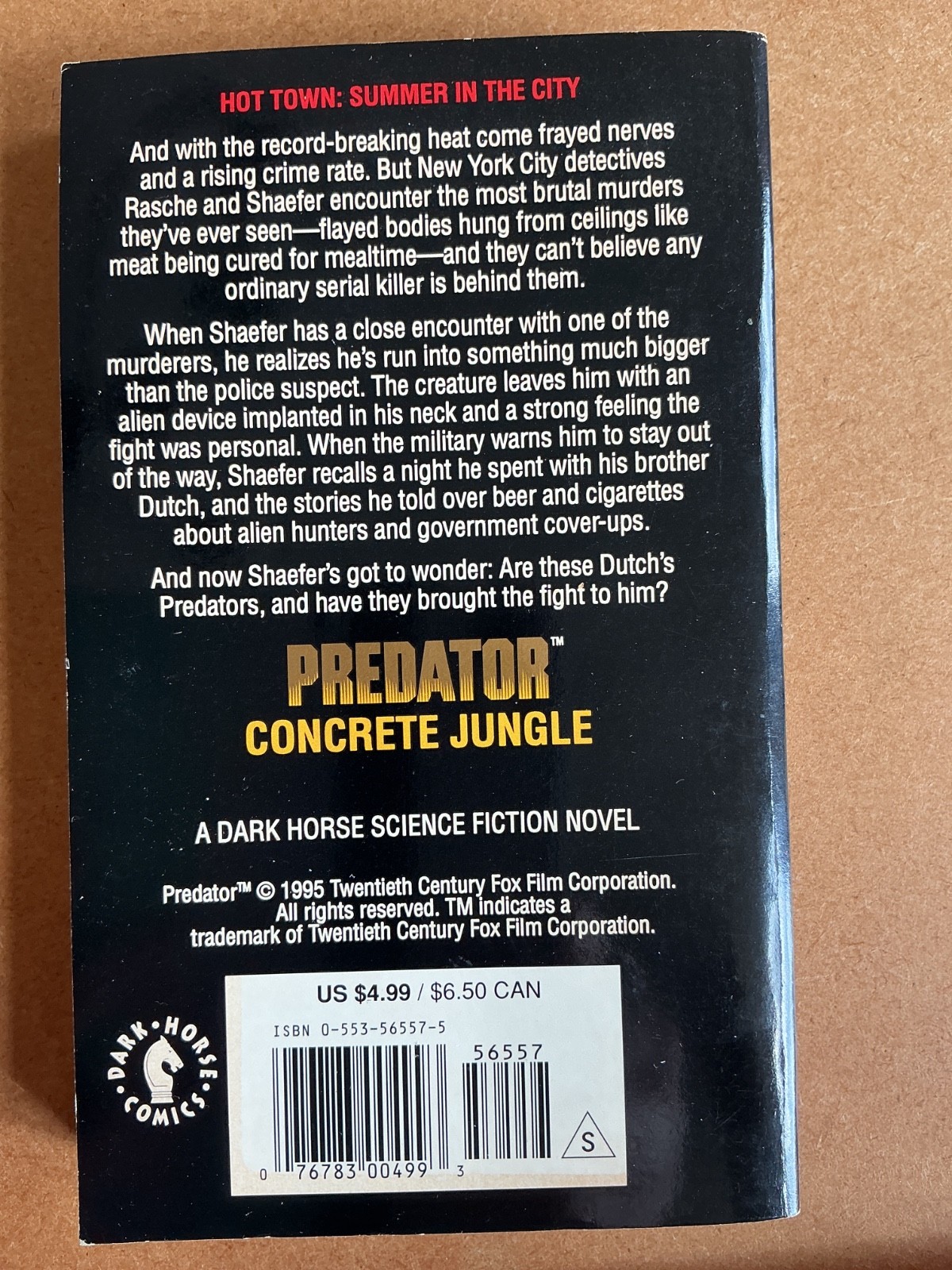 Predator Concrete Jungle Sci Fi Paperback 1995 1st Edition Bantam Dark Horse