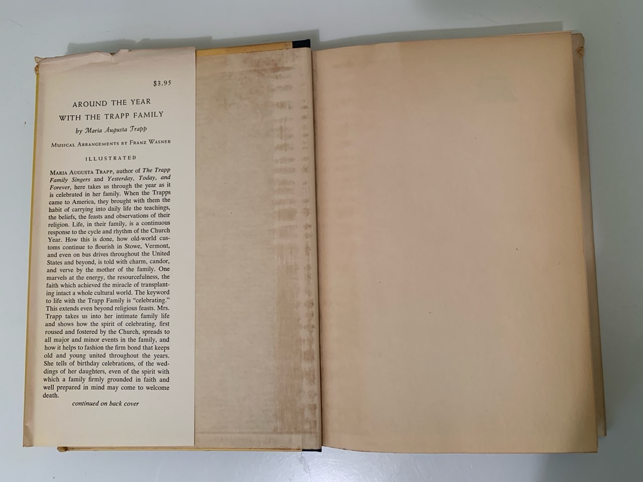 AROUND THE YEAR WITH THE TRAPP FAMILY MARIA VON TRAPP 1ST EDTION 1955 CHRISTIAN