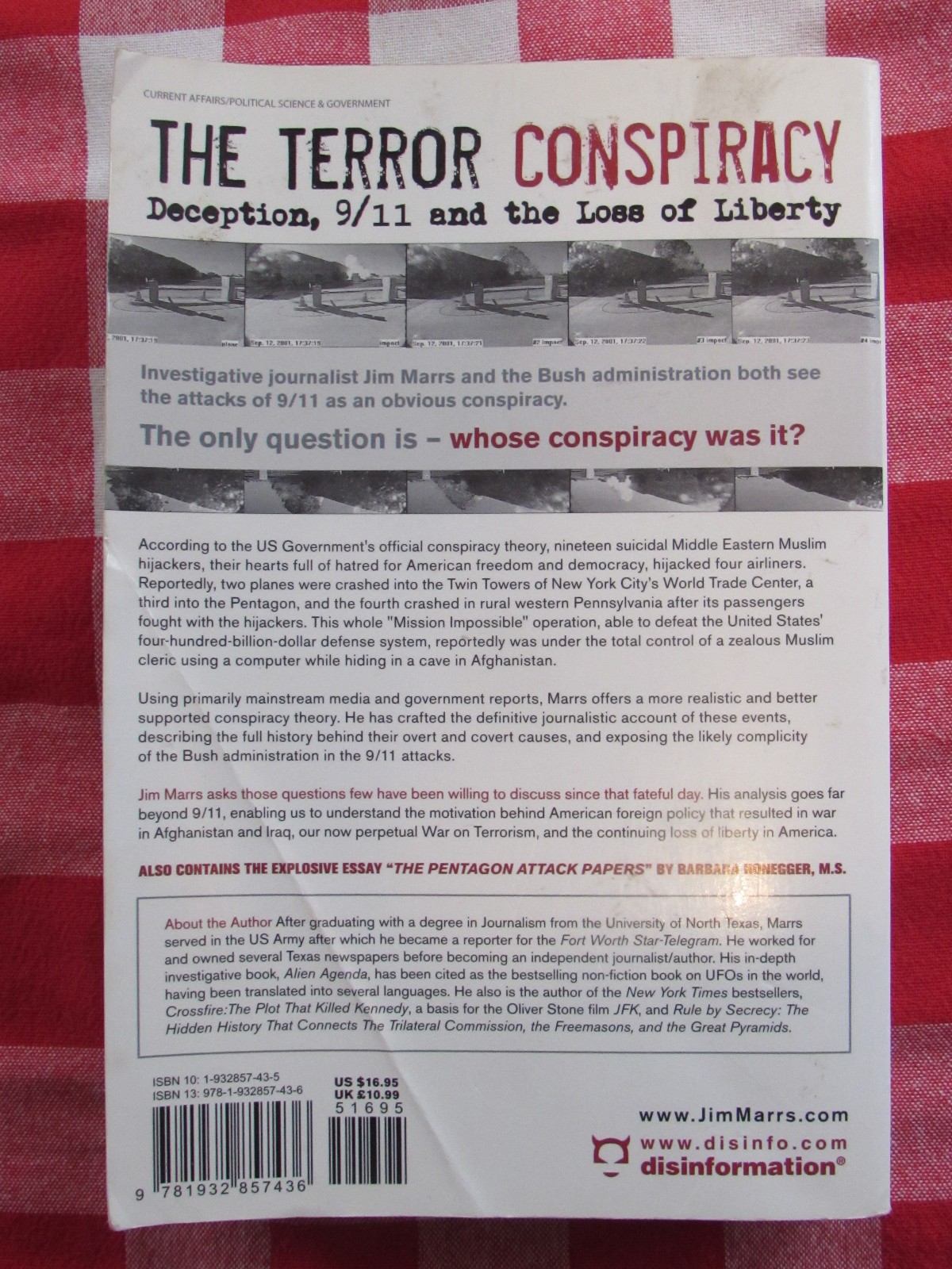 Jim Marrs 3 Book Lot; Crossfire, Terror Conspiracy, Rise of the Fourth Reich