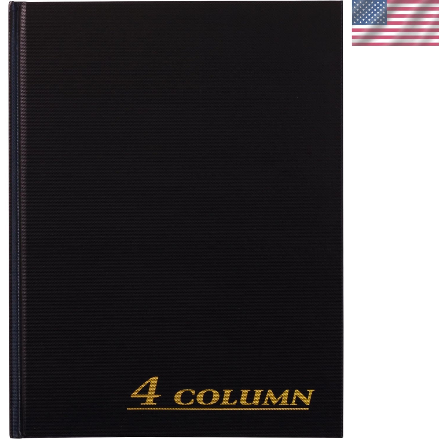 Elegant 4-Column Account Book, Black Cloth Cover, 80 Pages – 9.25 x 7 Inches