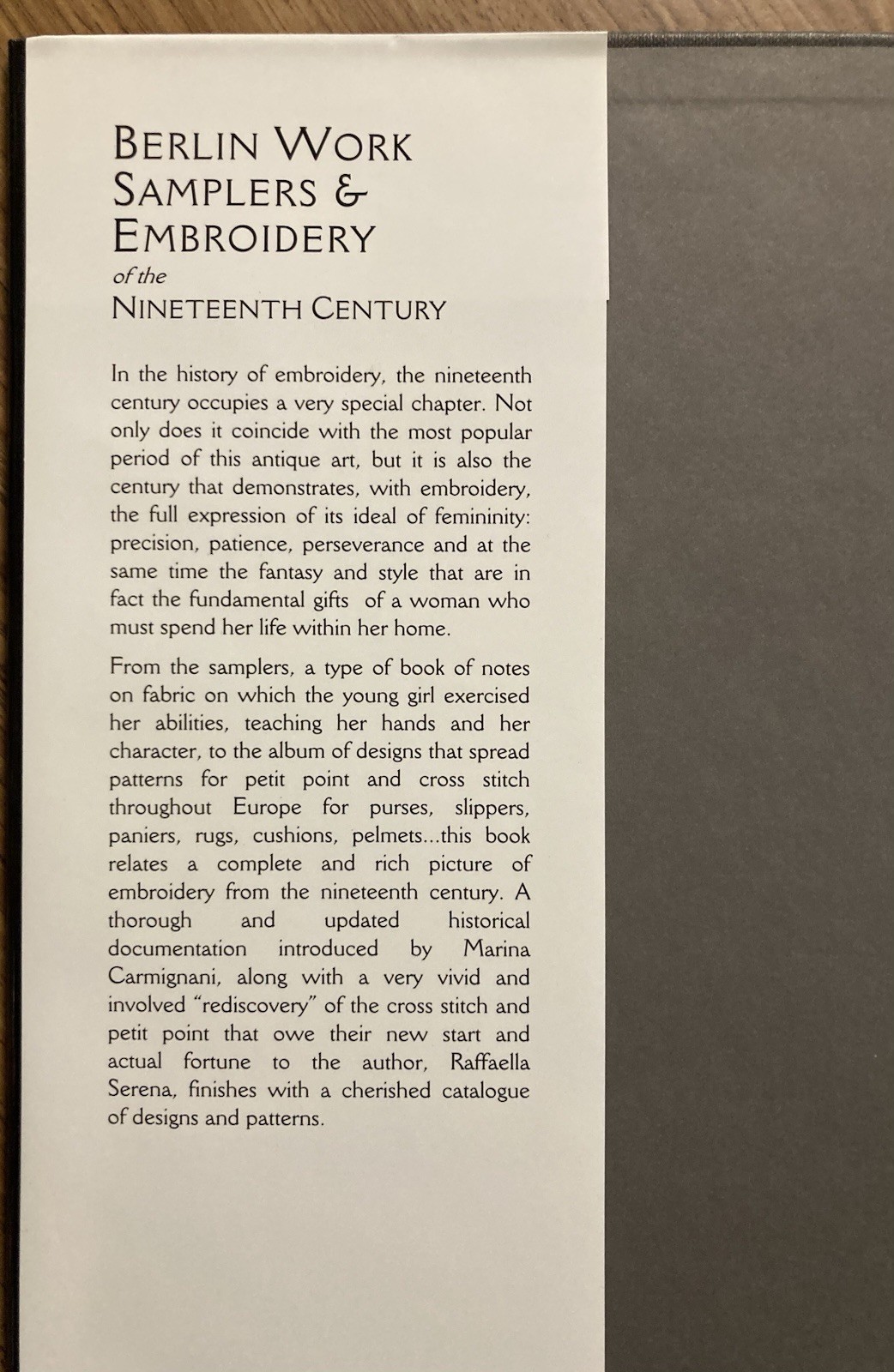 BERLIN WORK: SAMPLERS & EMBROIDERY OF THE 19TH CENTURY. Serena (1996, HC/DJ)