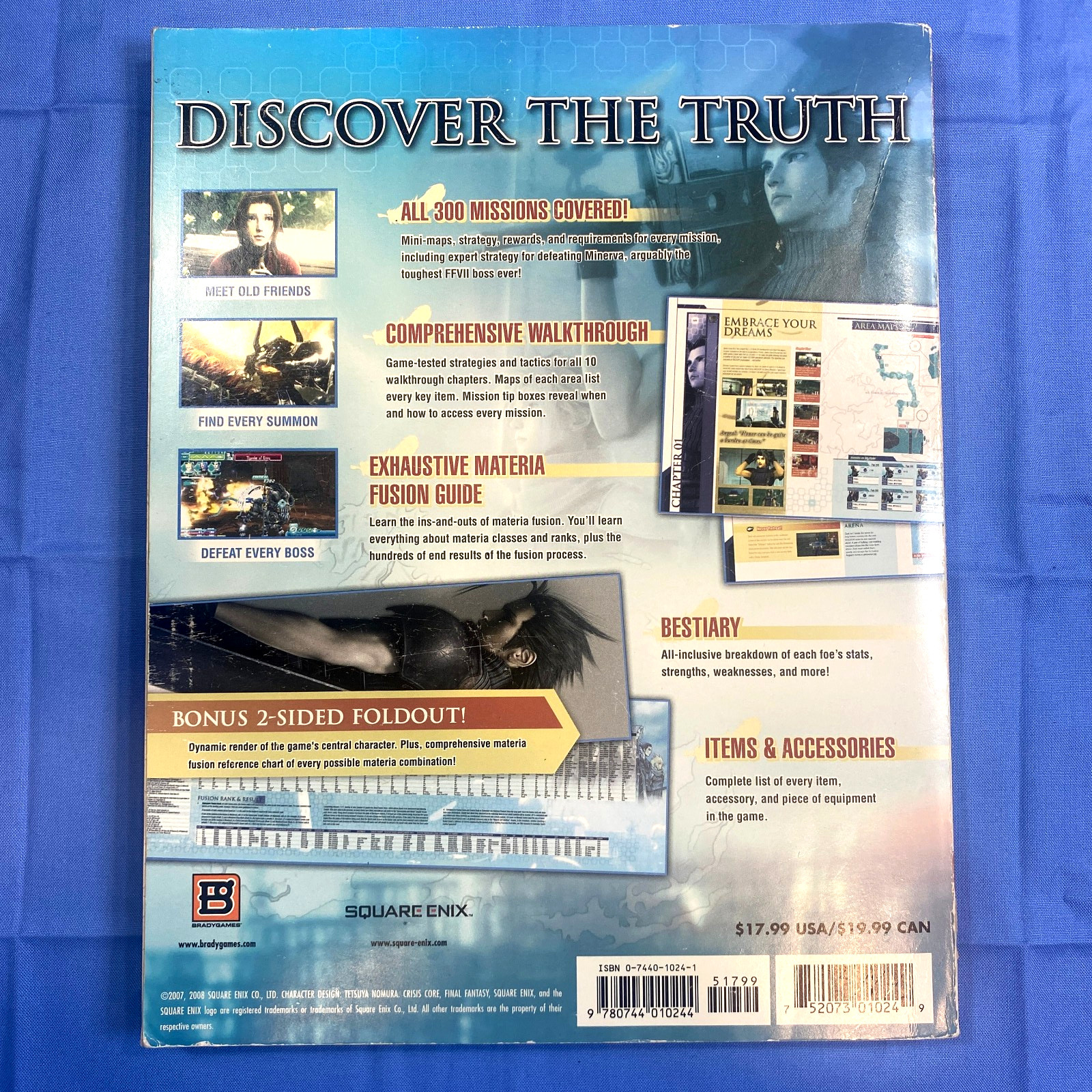 Crisis Core Final Fantasy VII Signature Series Strategy Guide with foldout