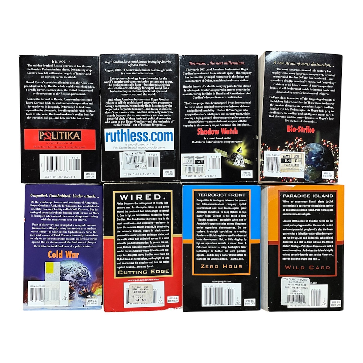 Power Plays Tom Clancy 8 Books Set Complete Set Series Technothriller Paperbacks