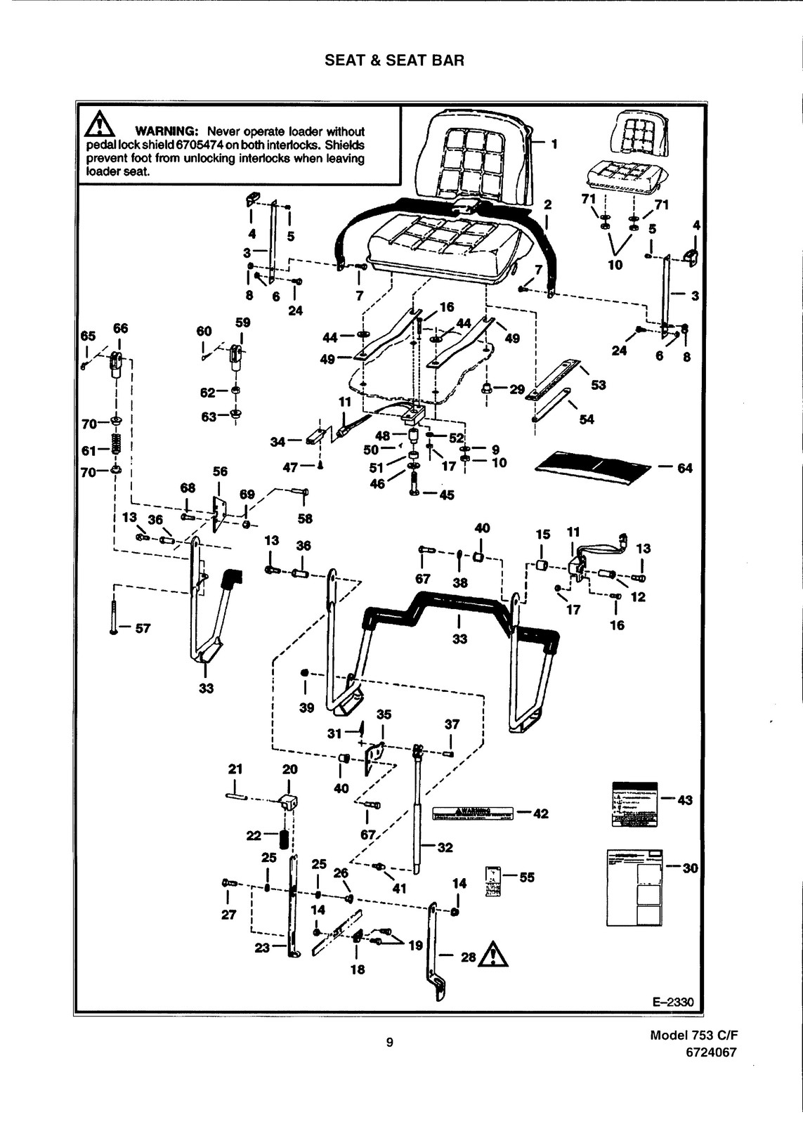 BOBCAT 753 753H Skid Steer Loader Parts Manual – STEEL WIRE BOUND – TOUGH COVERS