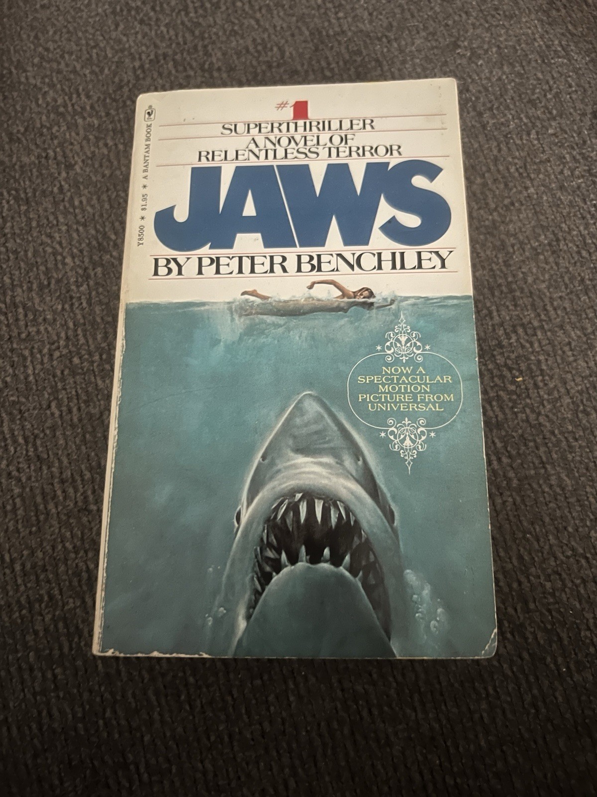 Jaws Peter Benchley Vintage 1975 Movie Tie In Paperback Book Bantam 18th Print