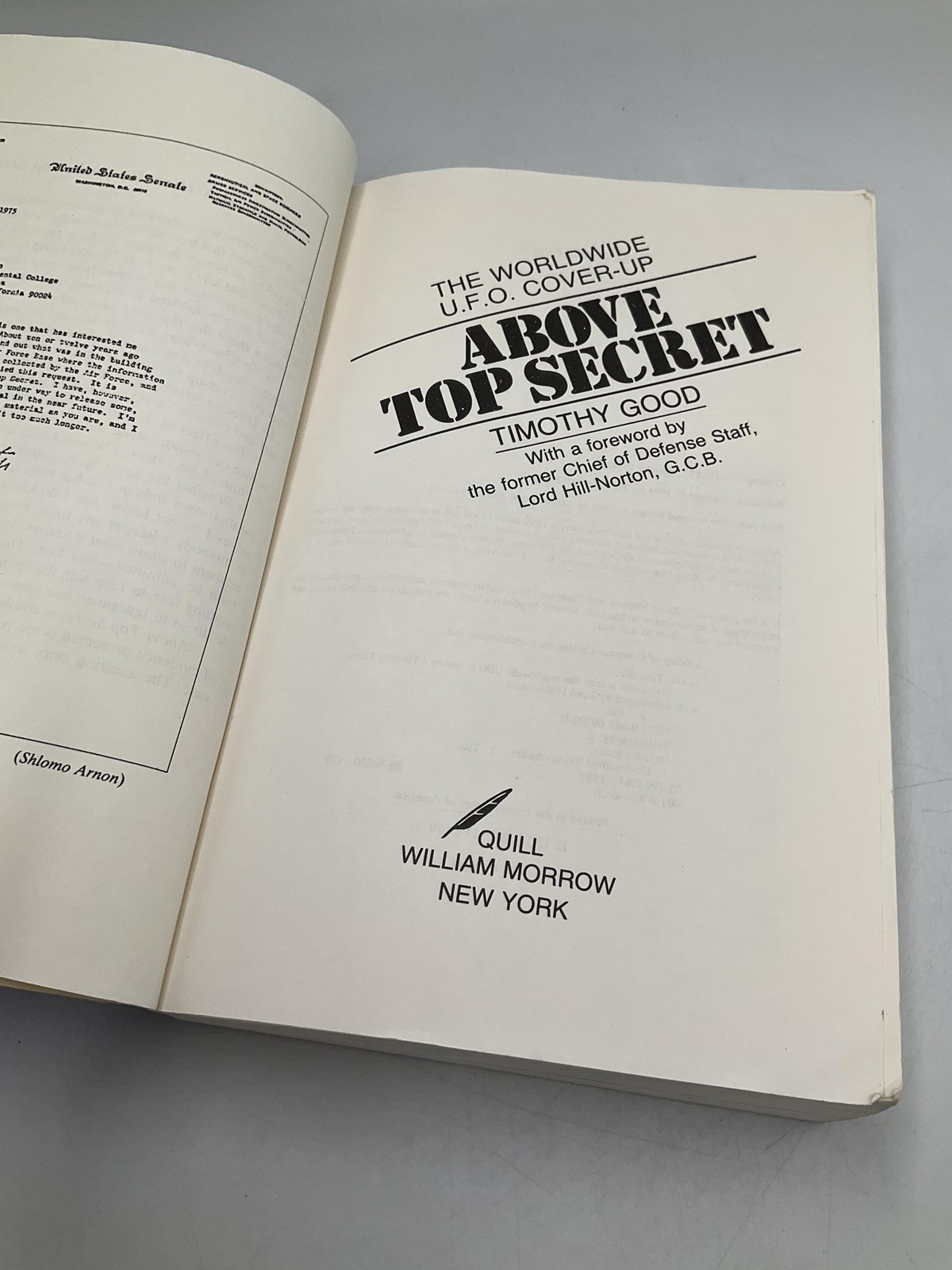 Vintage Above Top Secret Timothy Good William Morrow 1988 Paperback Blue