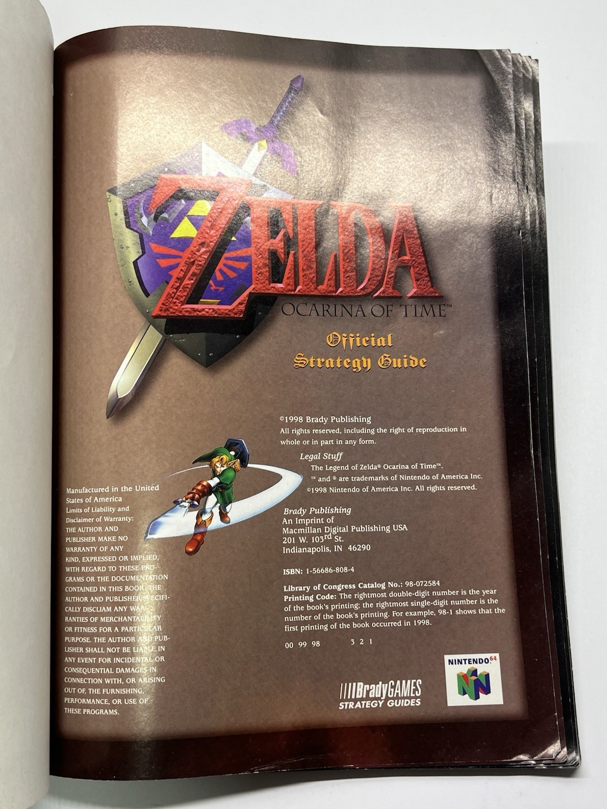 The Legend of Zelda Ocarina of Time Official Strategy Guide N64 BradyGames
