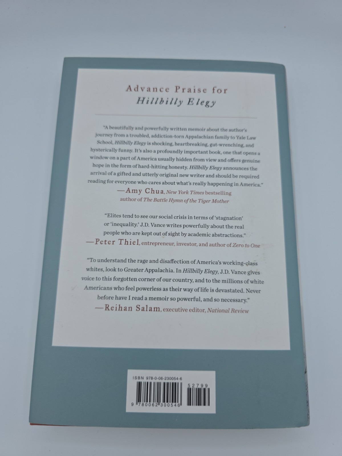 Hillbilly Elegy by J. D. Vance (2016 Hardcover)