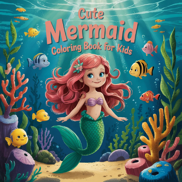 Mermaid Coloring Book for Kids Ages 4-8: 40 Cute, fun for all