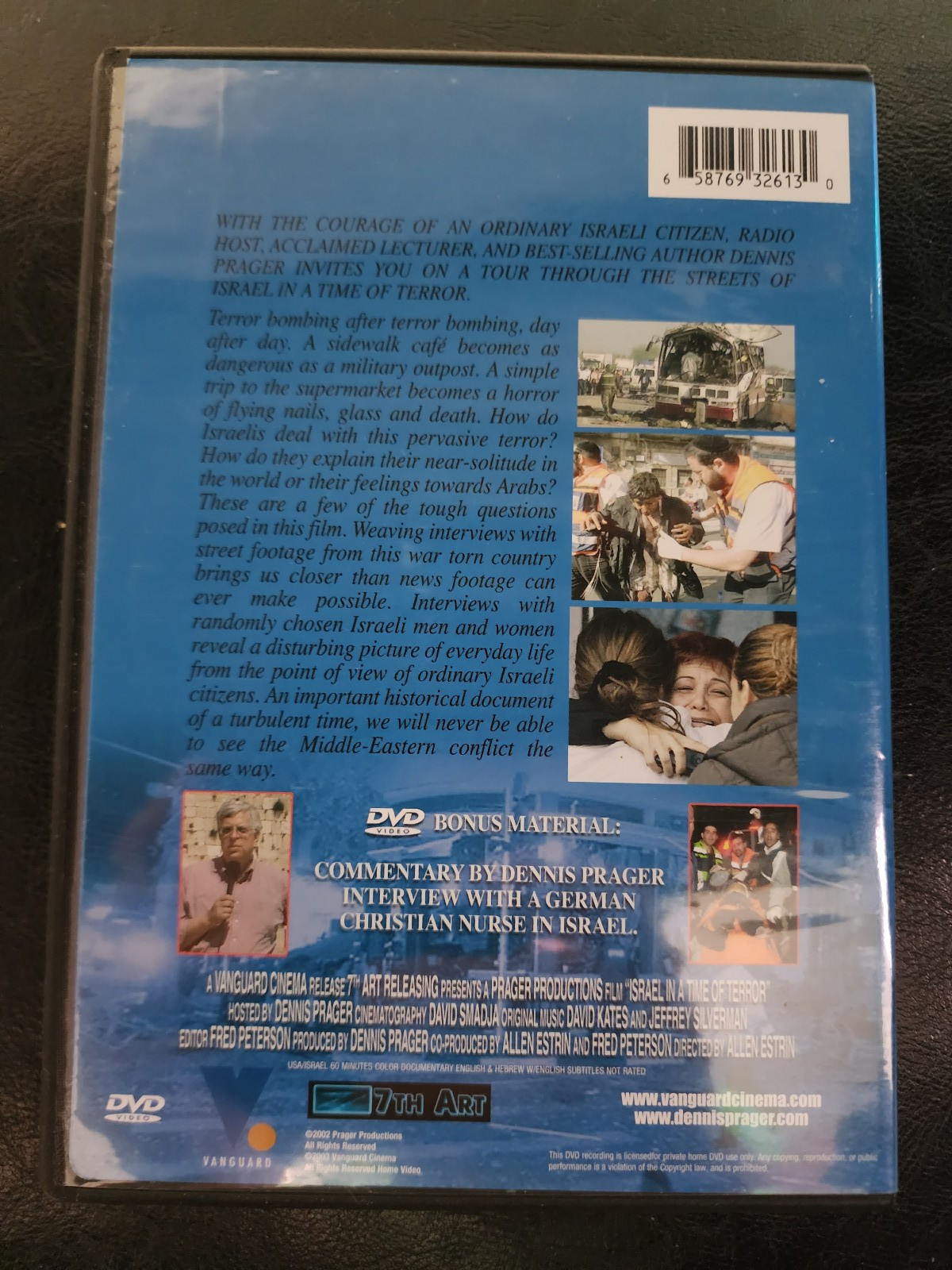 Israel In A Time Of Terror Dennis Prager DVD 2002 Film DVD