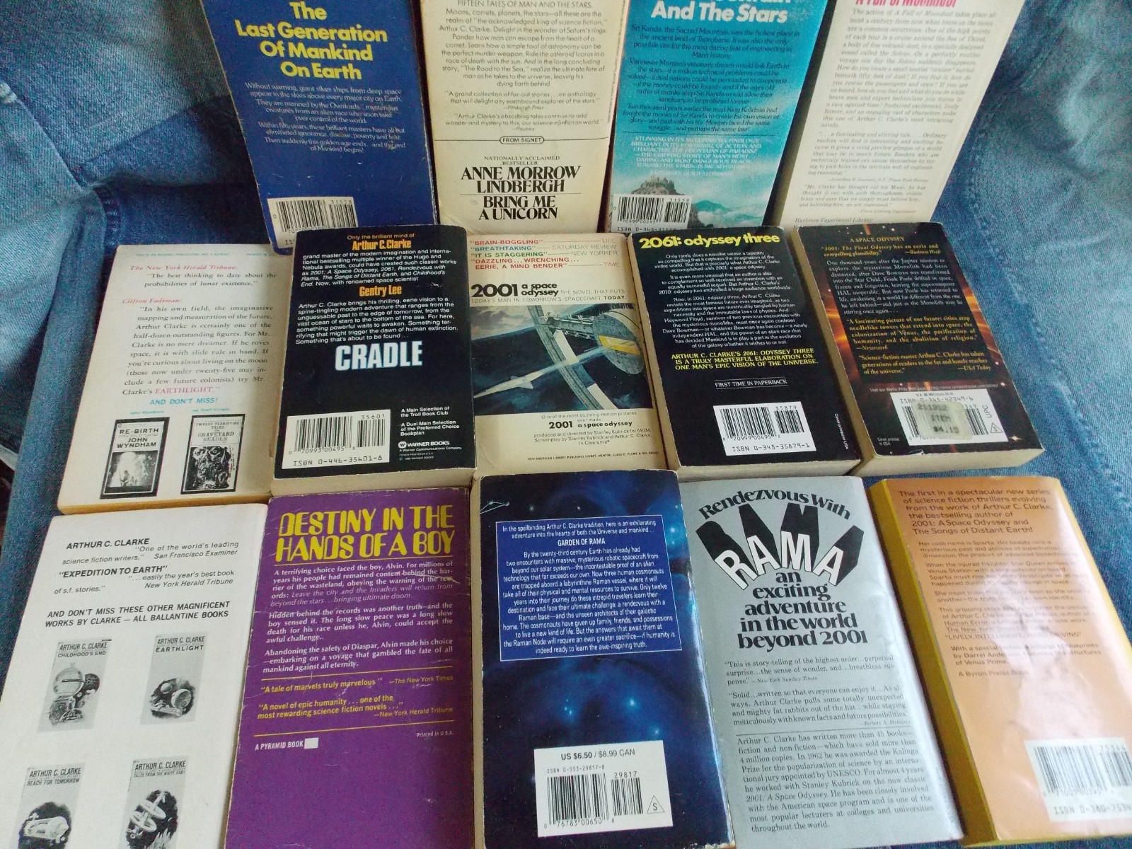 Arthur C Clarke Sci Fi Paperback Book Lot or 14 Vintage