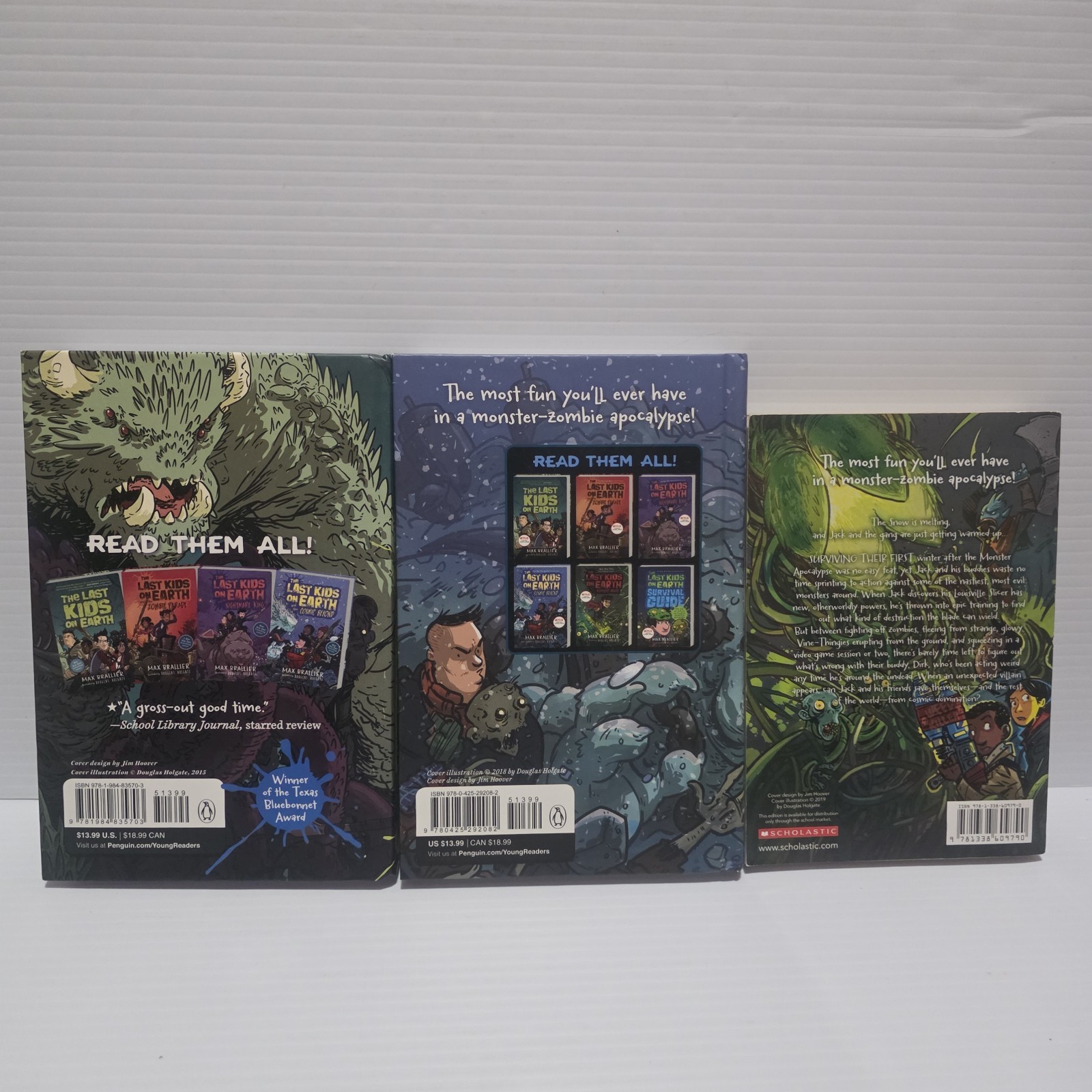 The Last Kids on Earth Book Set Lot of 3 Hardcover Vol 1 Signed Max Brallier