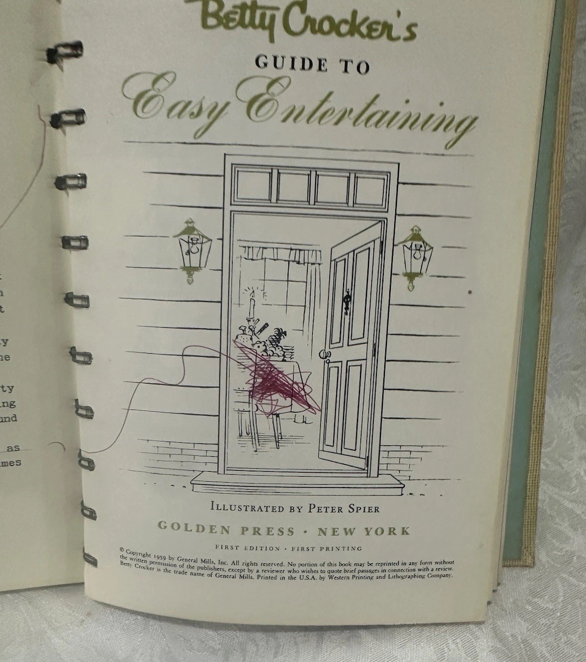 1959 Betty Crocker’s Guide To Easy Entertaining 1st Edition 1st Printing HB