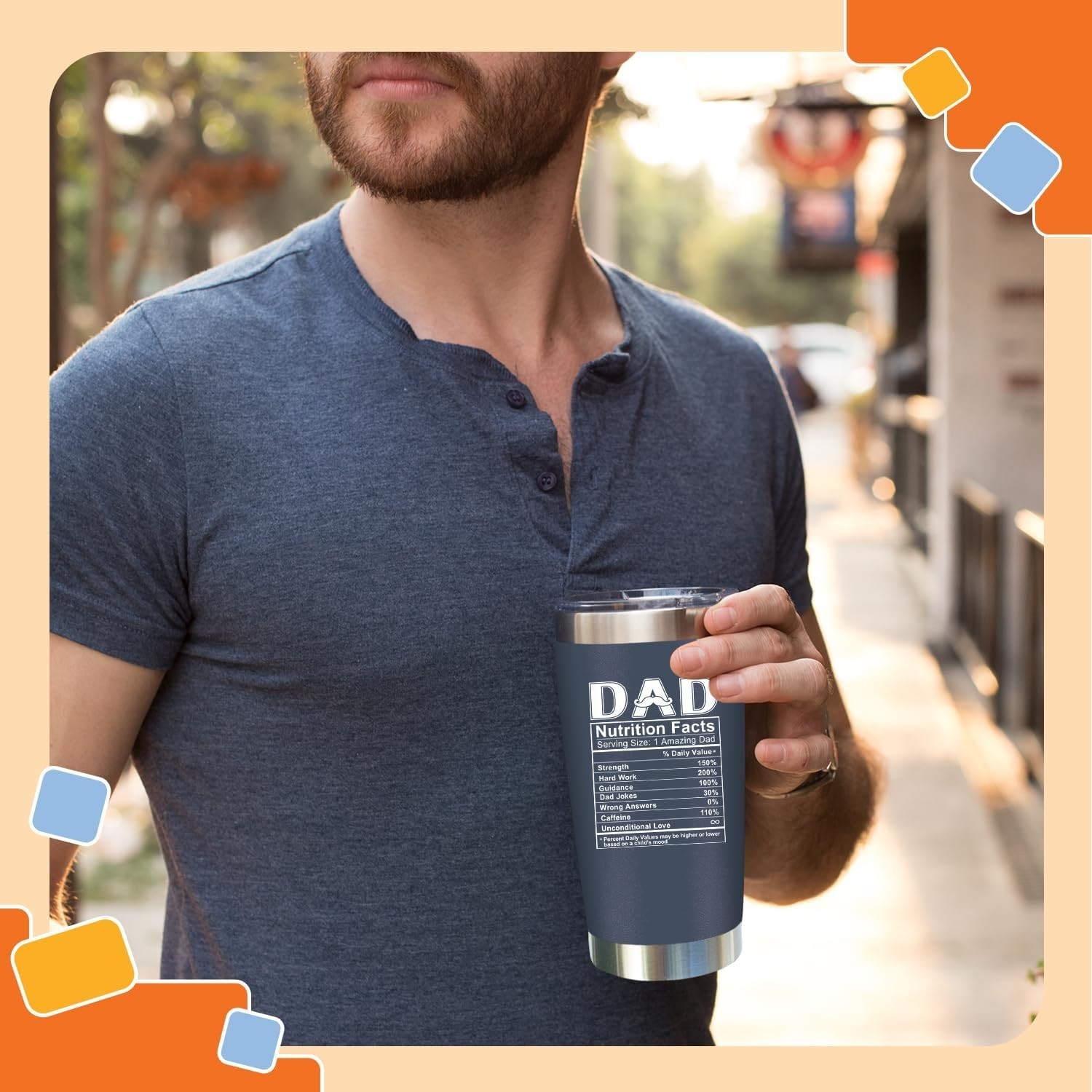 Dad Birthday Gift – 20oz Tumbler for Father, Bonus Dad