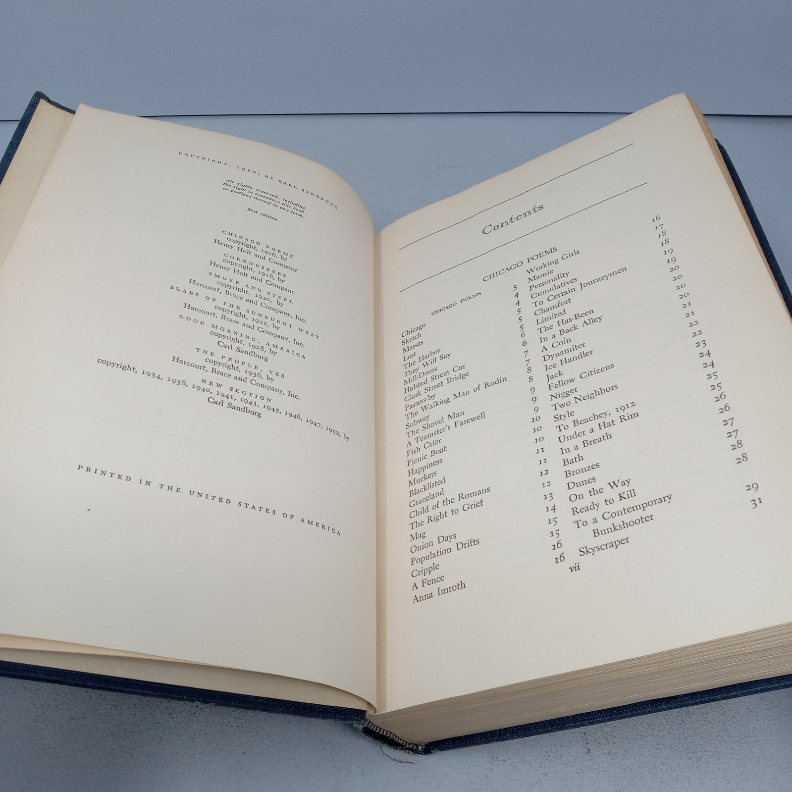 Complete Poems: 1950 Harcourt, Brace and Company Hardcover by Carl Sandburg