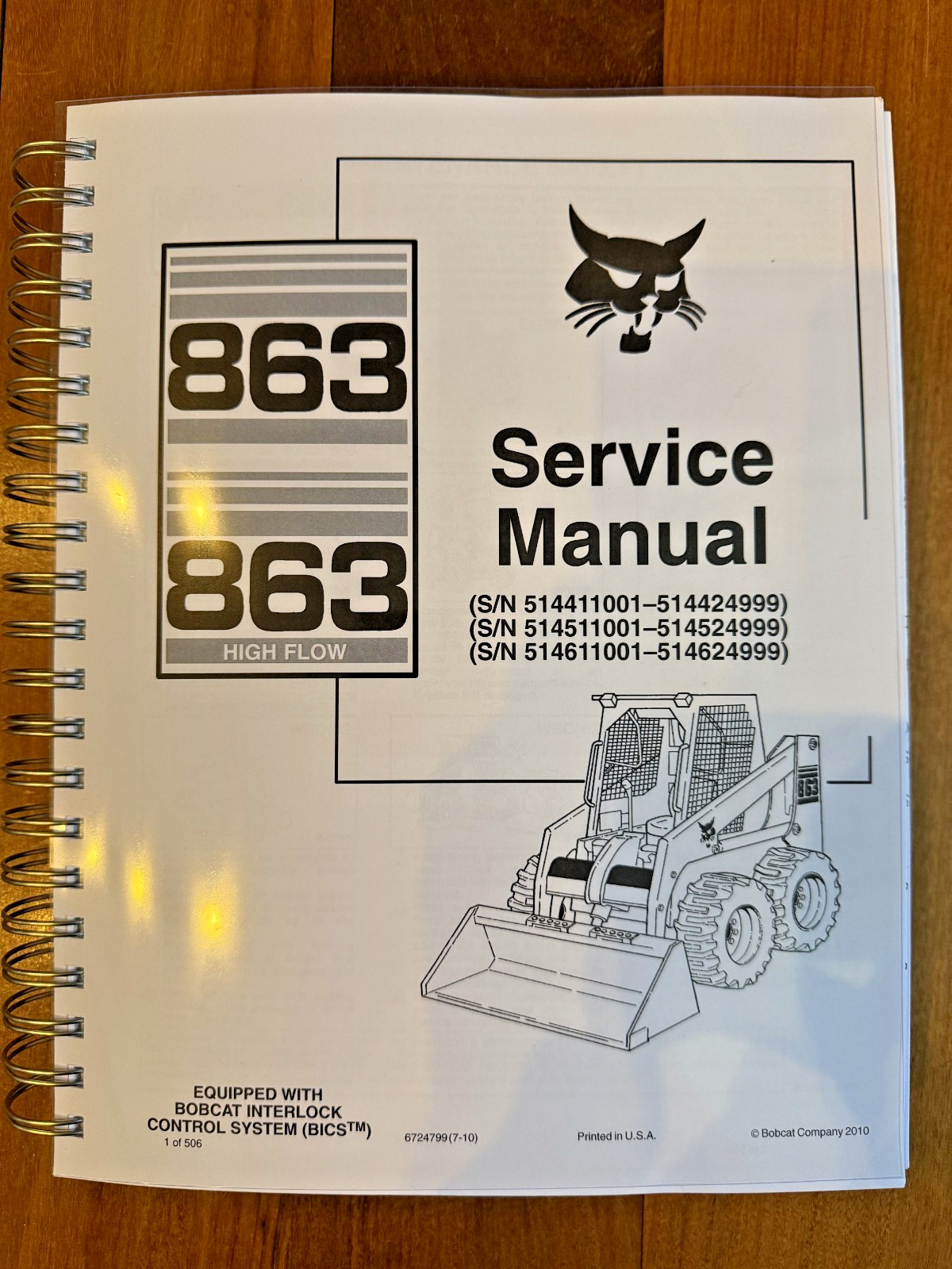 BOBCAT 863 & 863 HIGH FLOW SERVICE MANUAL CLOSURE – JACKET – HUGE FOLDOUTS!
