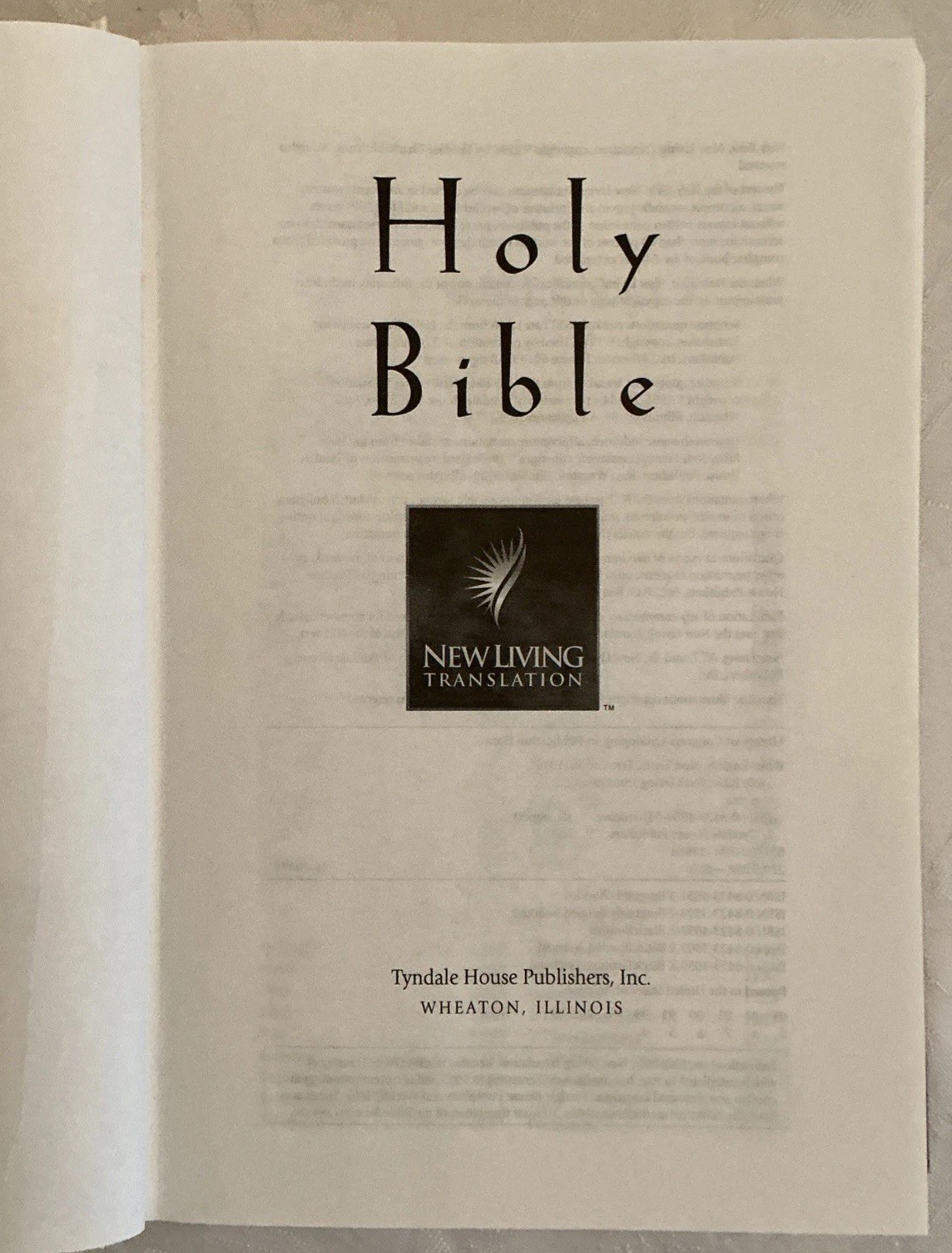 HOLY BIBLE New Living Translation by Tyndale House Publishers Inc Hardcover