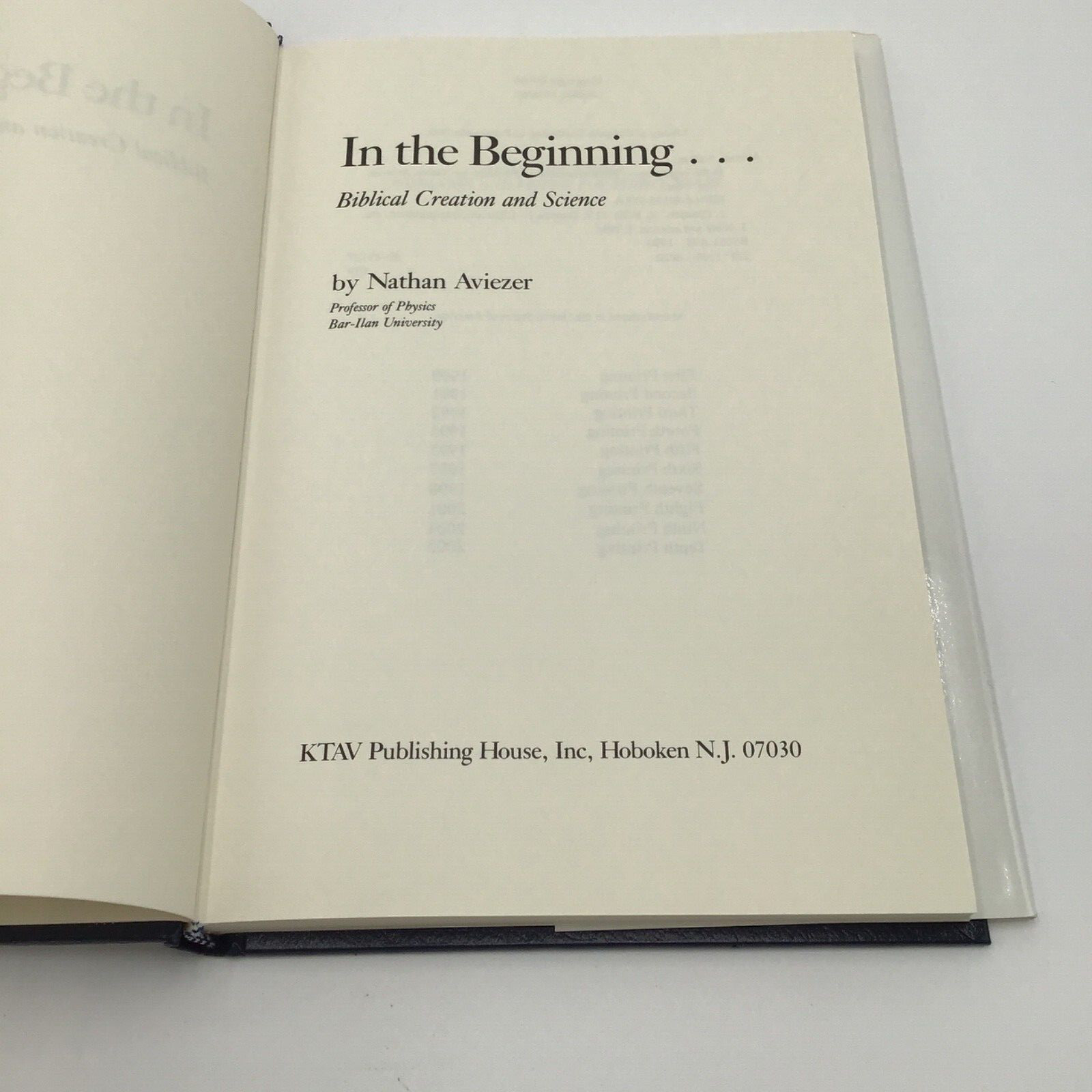 In The Beginning, FIRST ED-*INSCRIBED* by Nathan Aviezer, 2005; 10th printing
