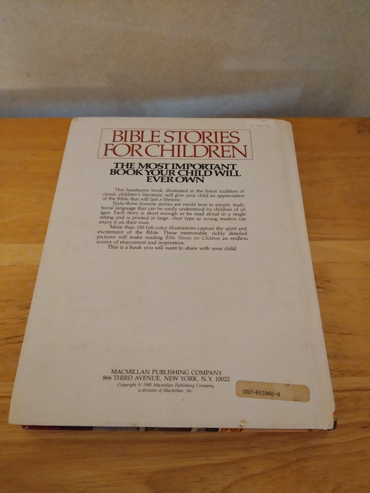 Bible Stories For Children 1980 Hardcover Book Geoffrey Horn & Arthur Cavanaugh