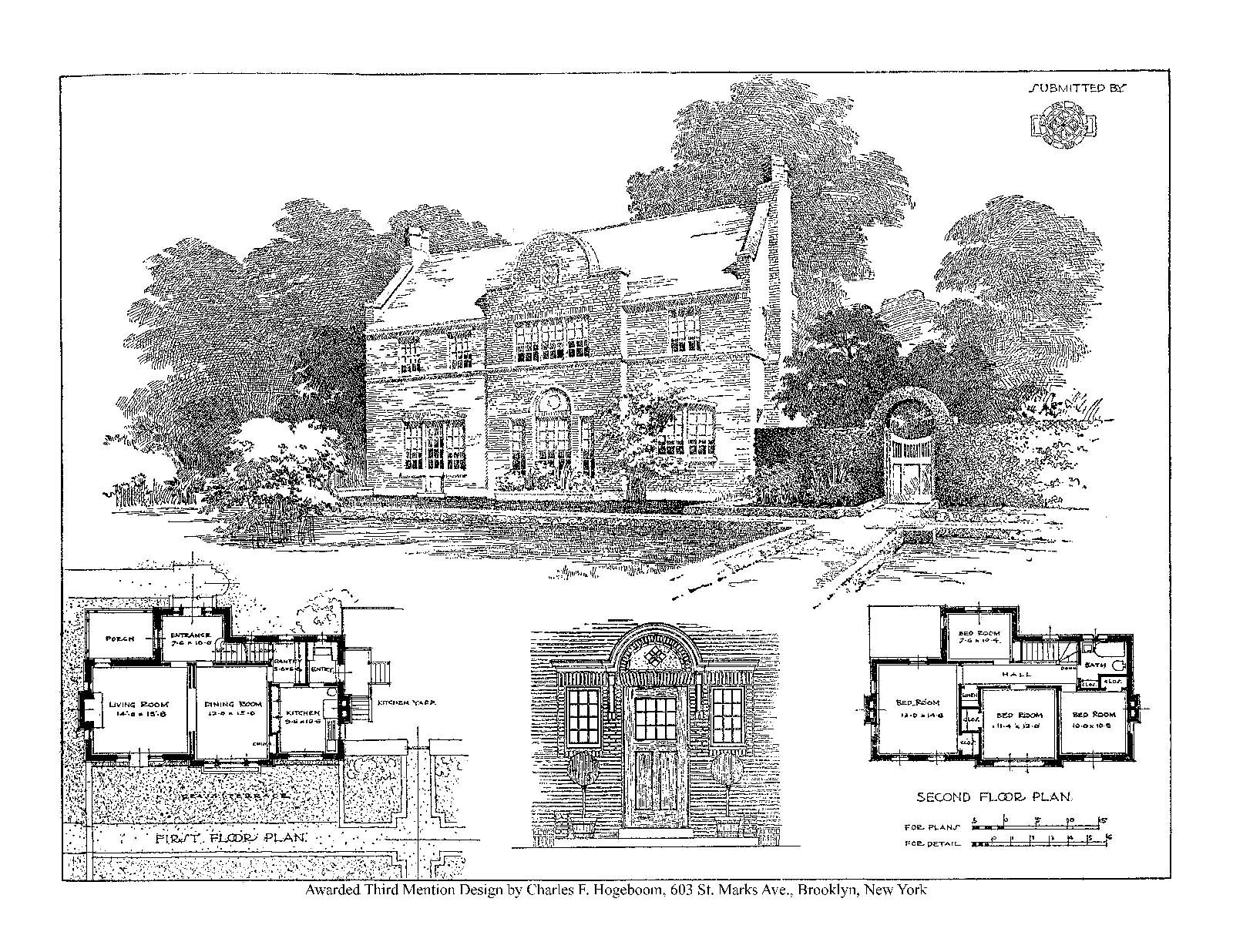House Design Competitions Book 8 Drawings A House of Brick of Moderate Cost 1910