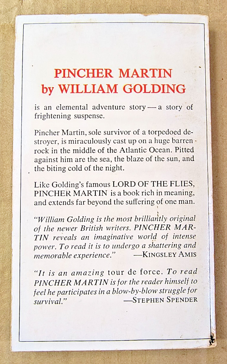 William Golding, Pincher Martin, Paperback 1966