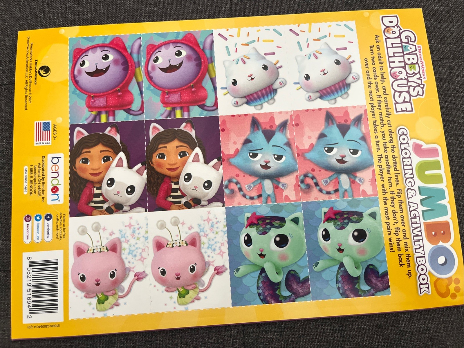Gabby’s Dollhouse Jumbo Coloring & Activity Book Puzzles & Games Bonus Bracelets