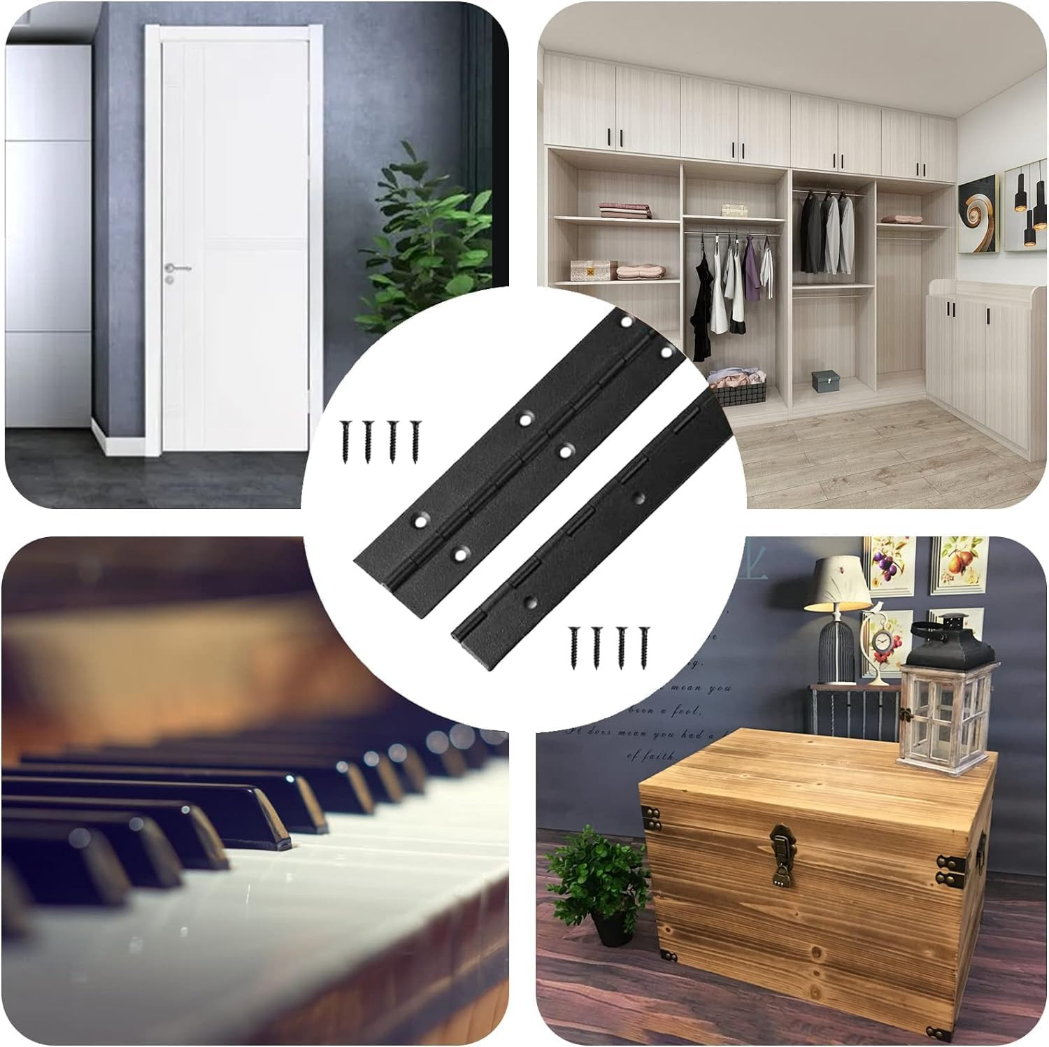 Continuous & Piano Hinges, Black Stainless Steel 304 Continuous Folding Hinges f