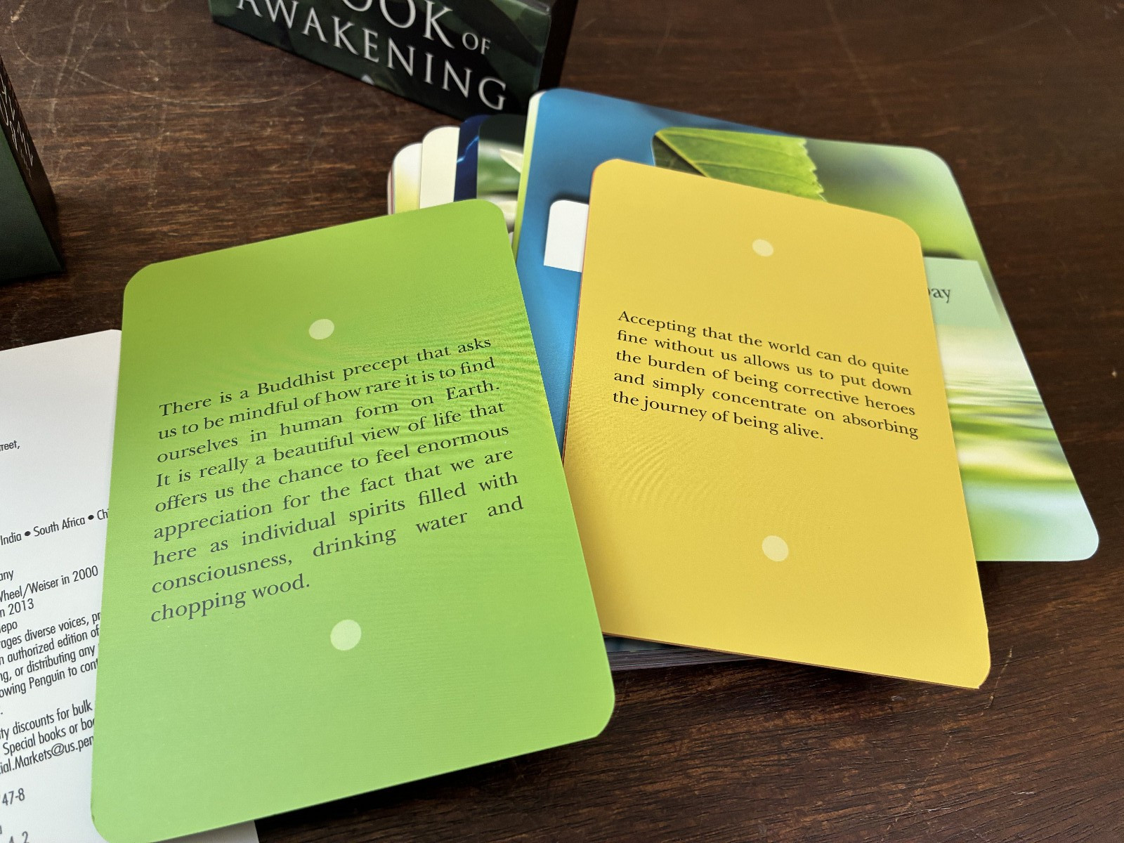 Book of Awakening Inspiration Cards by Mark Nepo (2013, Cards,Flash Cards)