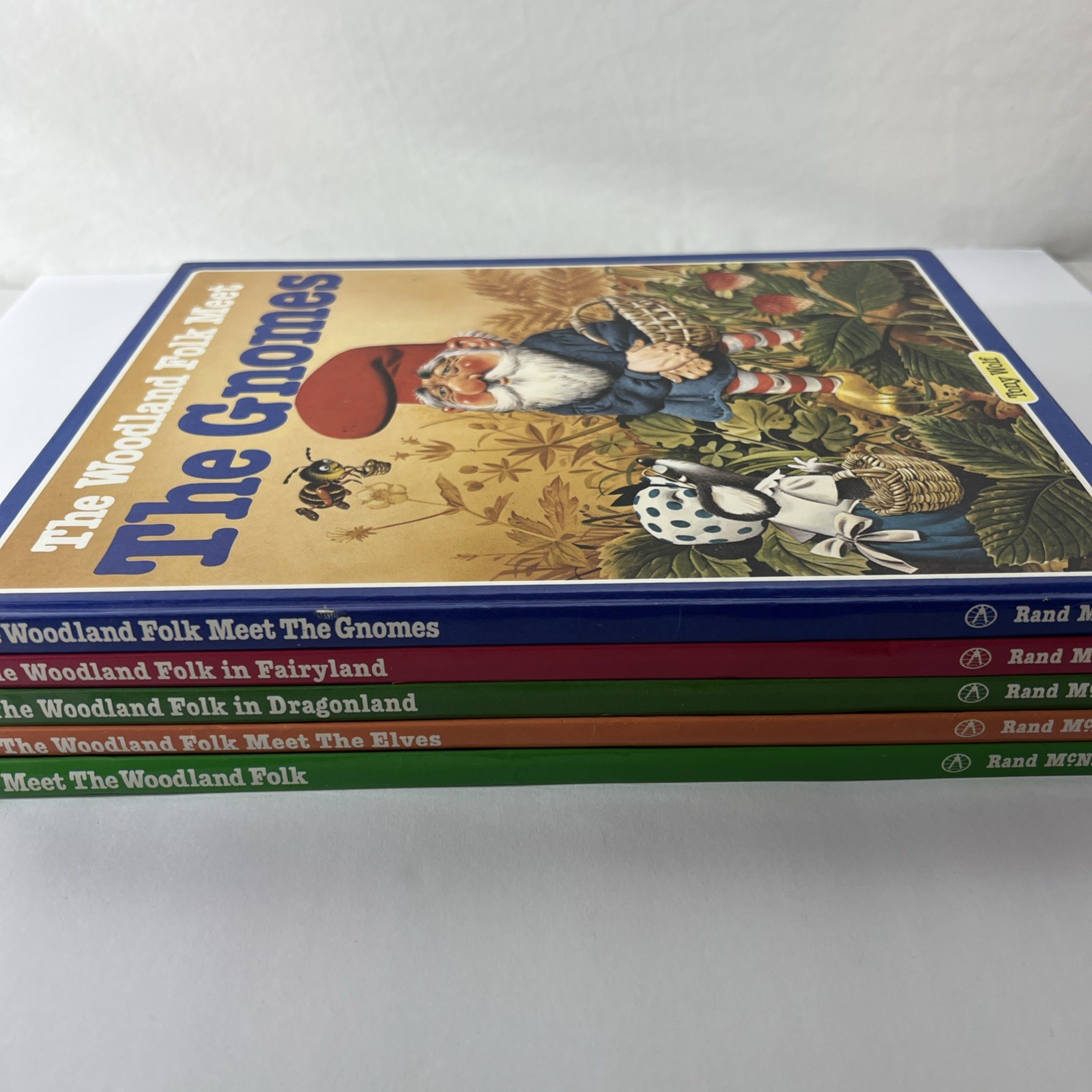 Set of 5 – The Woodland Folk Books – Gnomes Elves Fairies Dragons – Tony Wolf