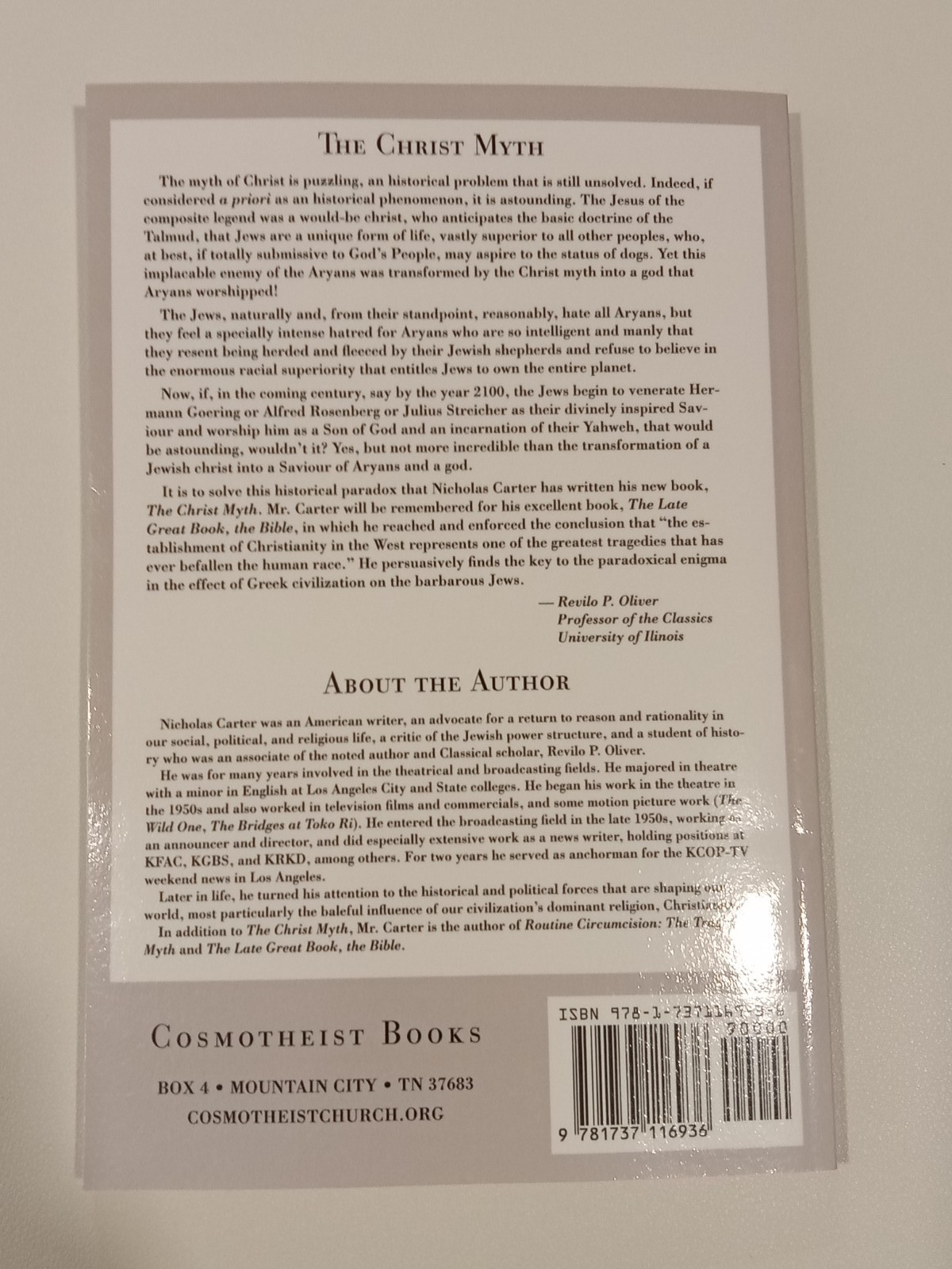 Christ Myth by Nicholas Carter PB