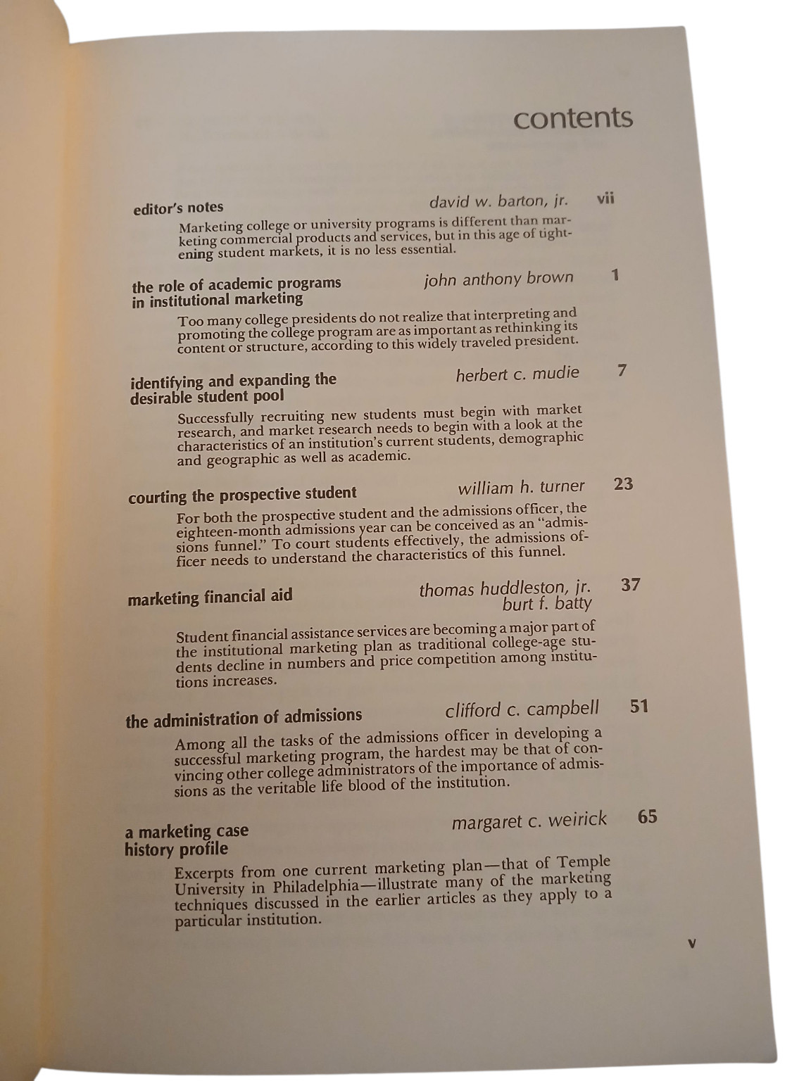 Marketing Higher Education Barton 1978 Edition New Directions Jossey-Bass