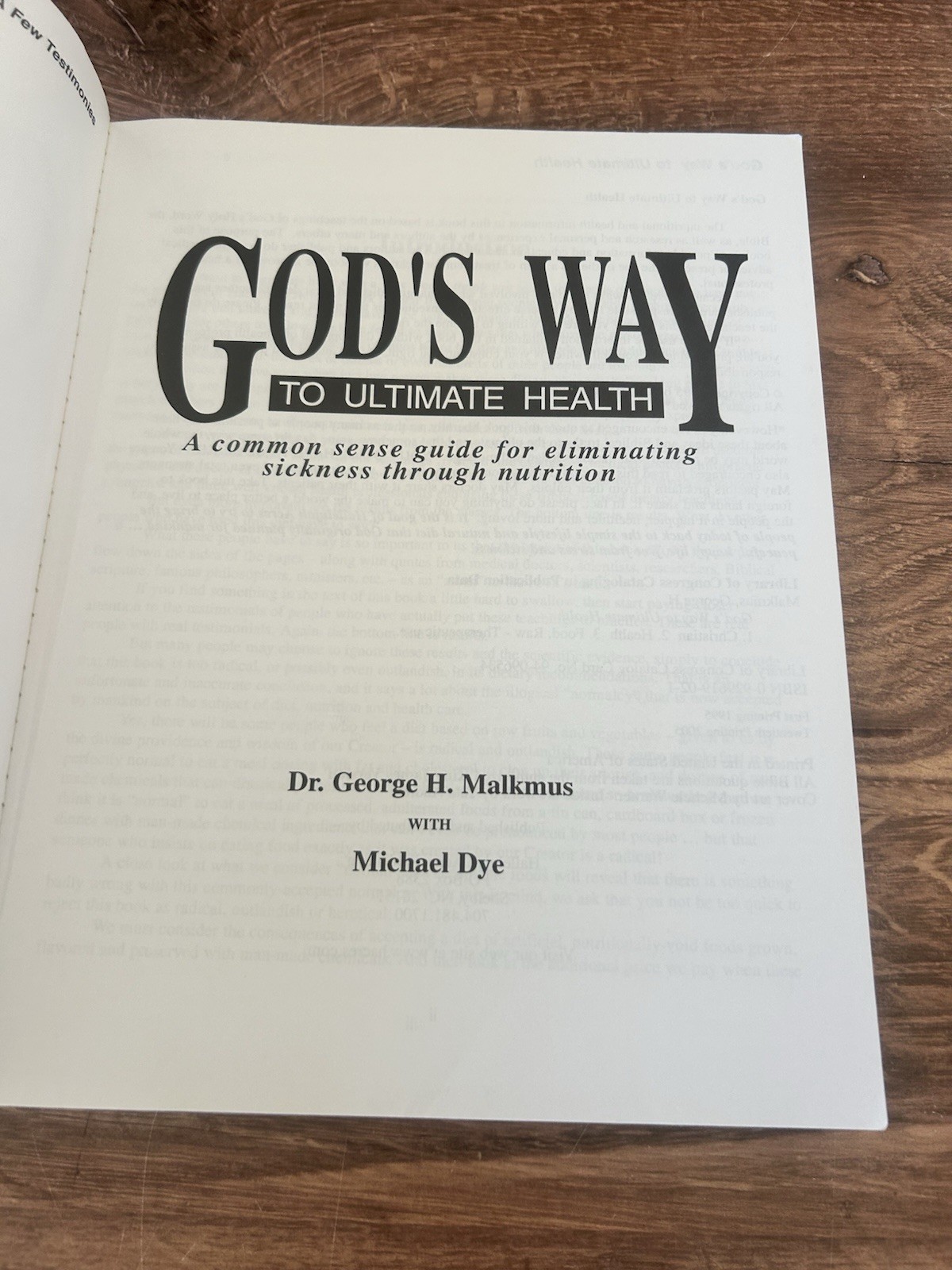 God’s Way to Ultimate Health : A Common Sense Guide for the Elimi