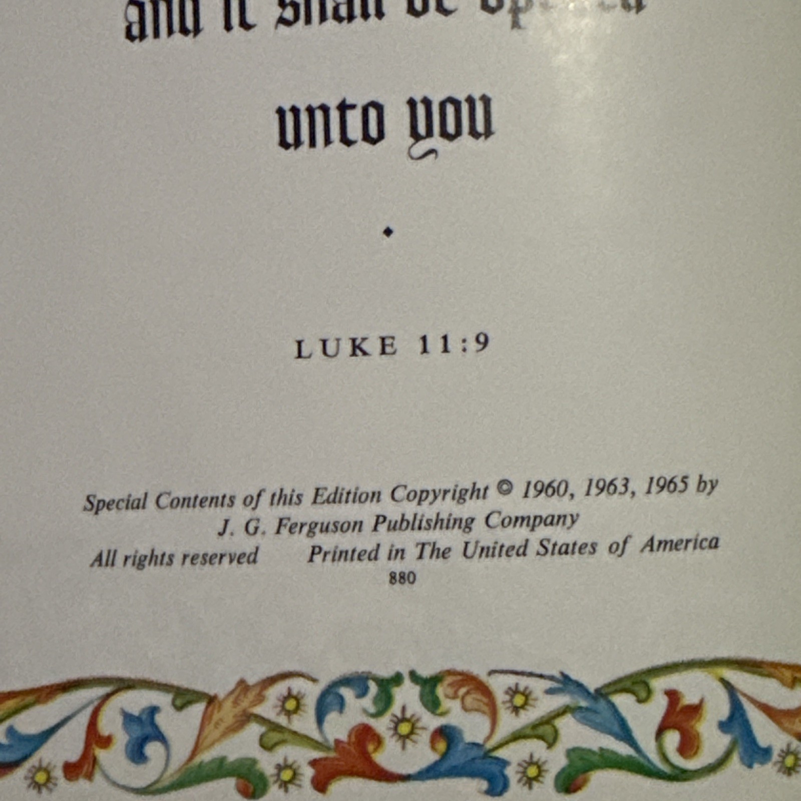 Holy Bible King James Version, J.G. Ferguson Publishing 1960 1963 1965 Vintage
